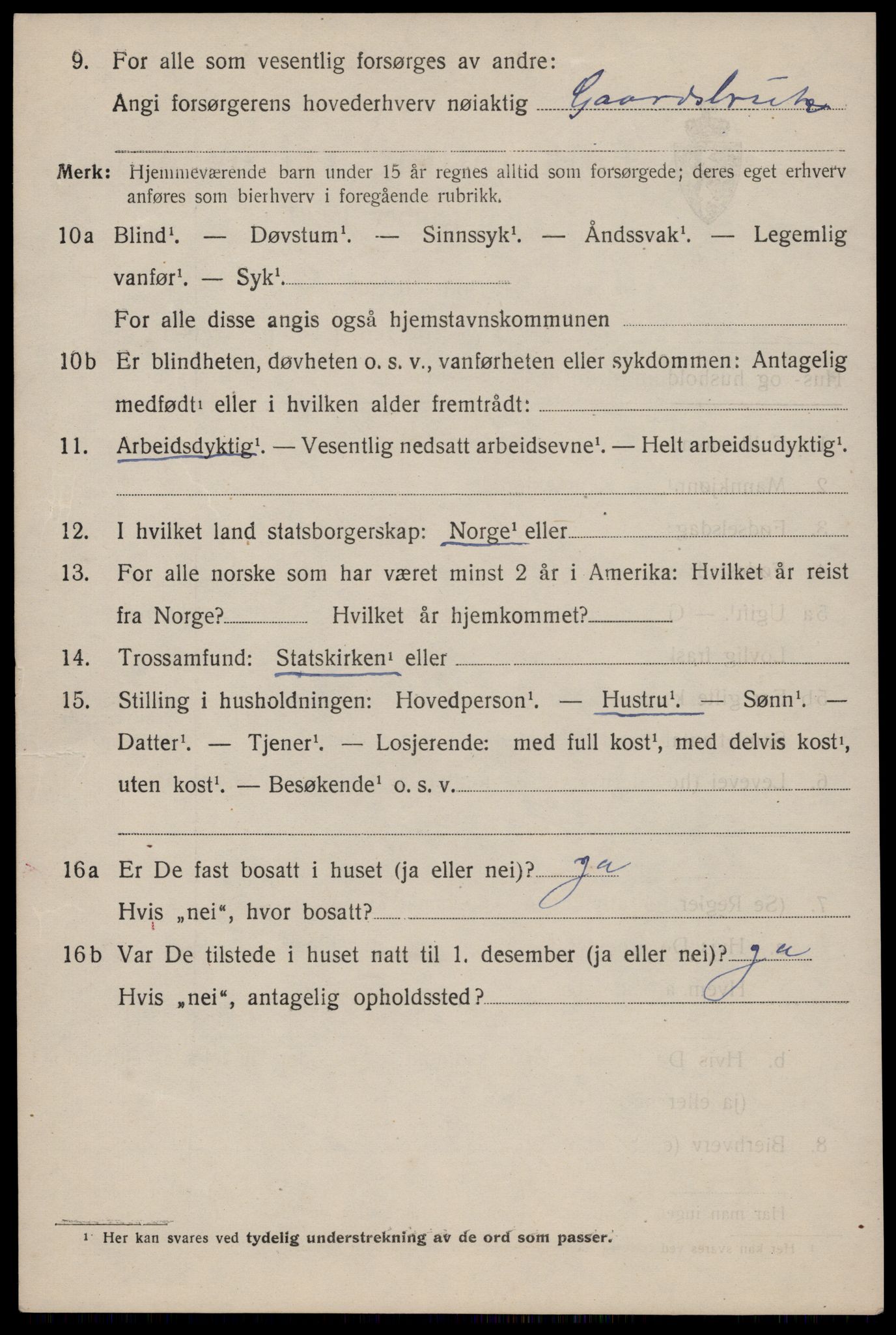 SAST, 1920 census for Årdal, 1920, p. 1965