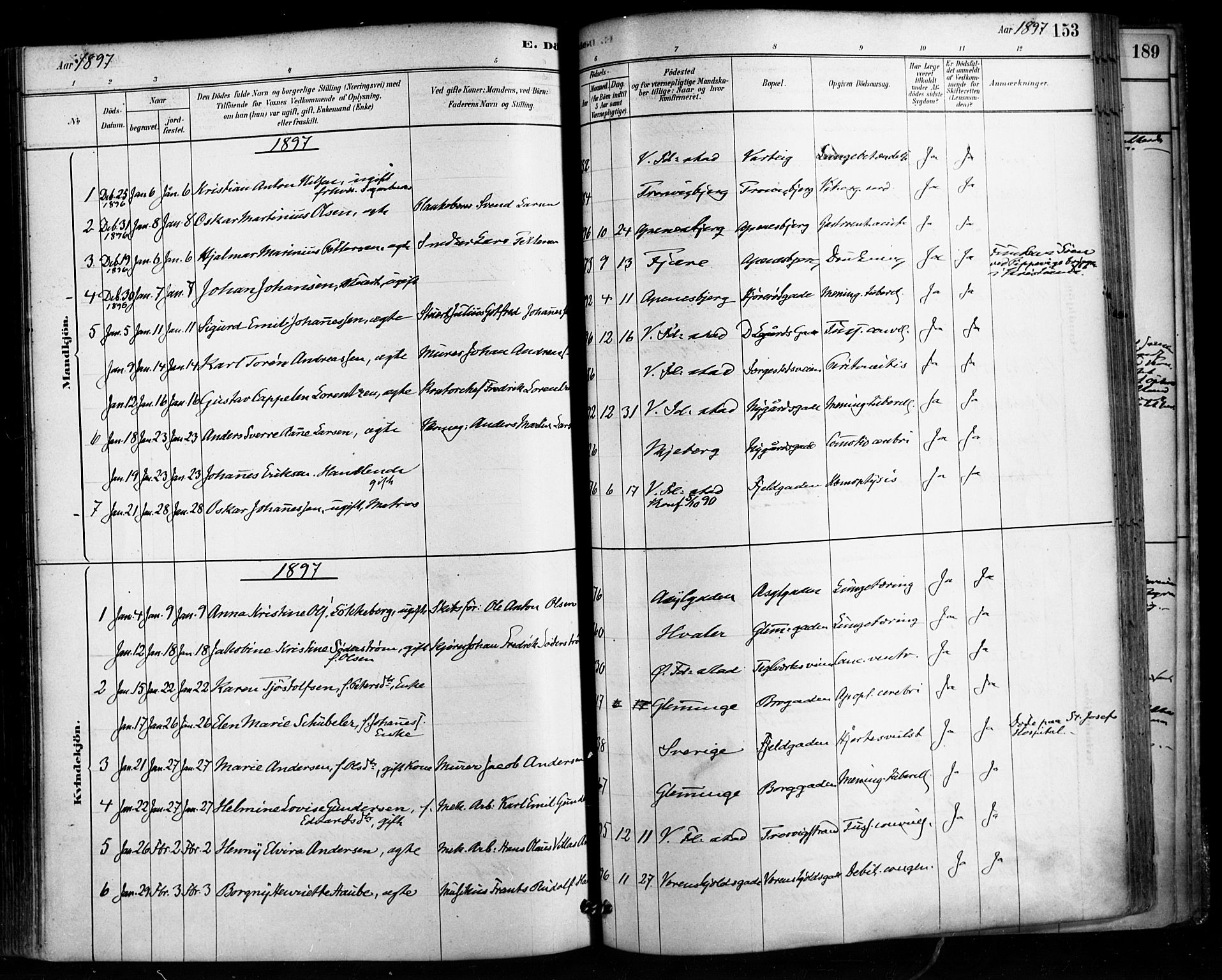 Fredrikstad domkirkes prestekontor Kirkebøker, SAO/A-10906/F/Fa/L0003: Parish register (official) no. 3, 1878-1904, p. 153