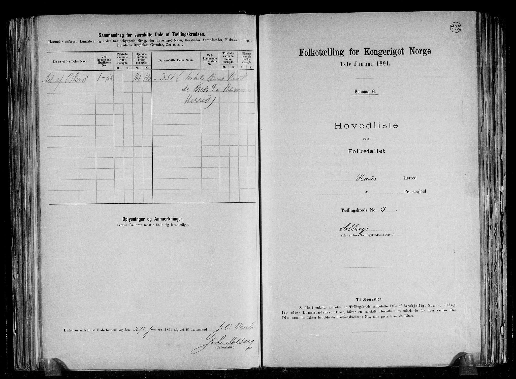 RA, 1891 census for 1250 Haus, 1891, p. 8