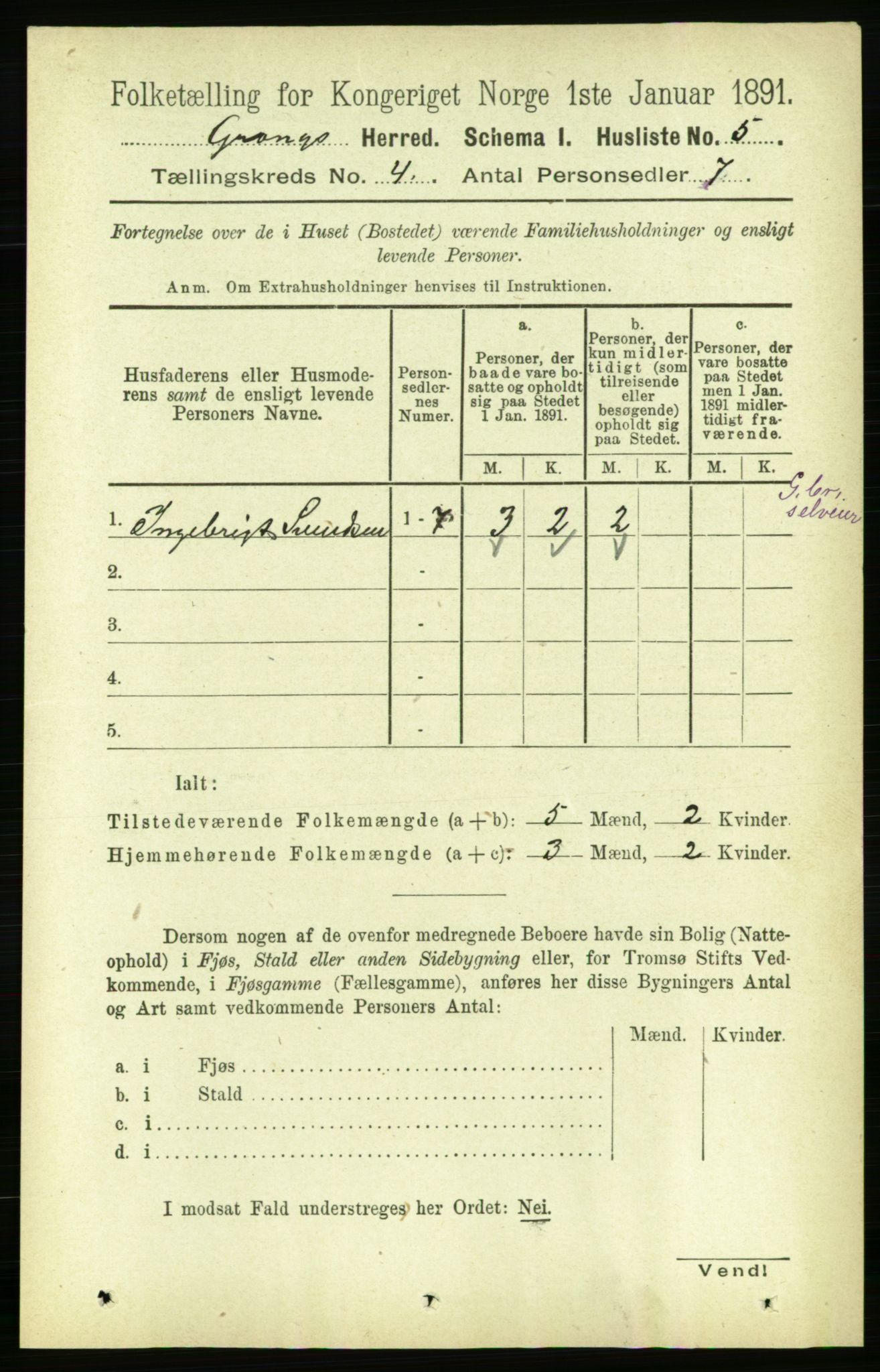 RA, 1891 census for 1742 Grong, 1891, p. 1446