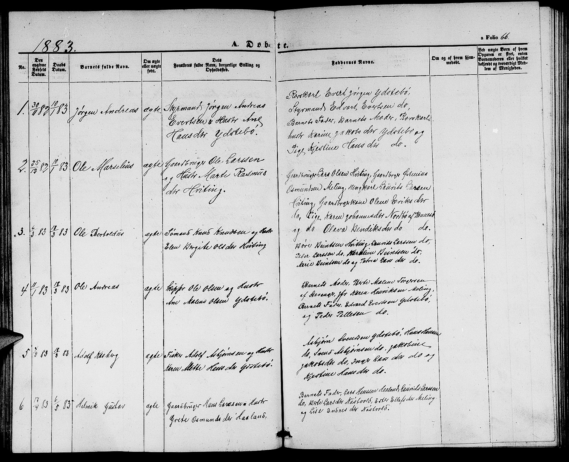 Rennesøy sokneprestkontor, SAST/A -101827/H/Ha/Hab/L0003: Parish register (copy) no. B 3, 1855-1888, p. 66