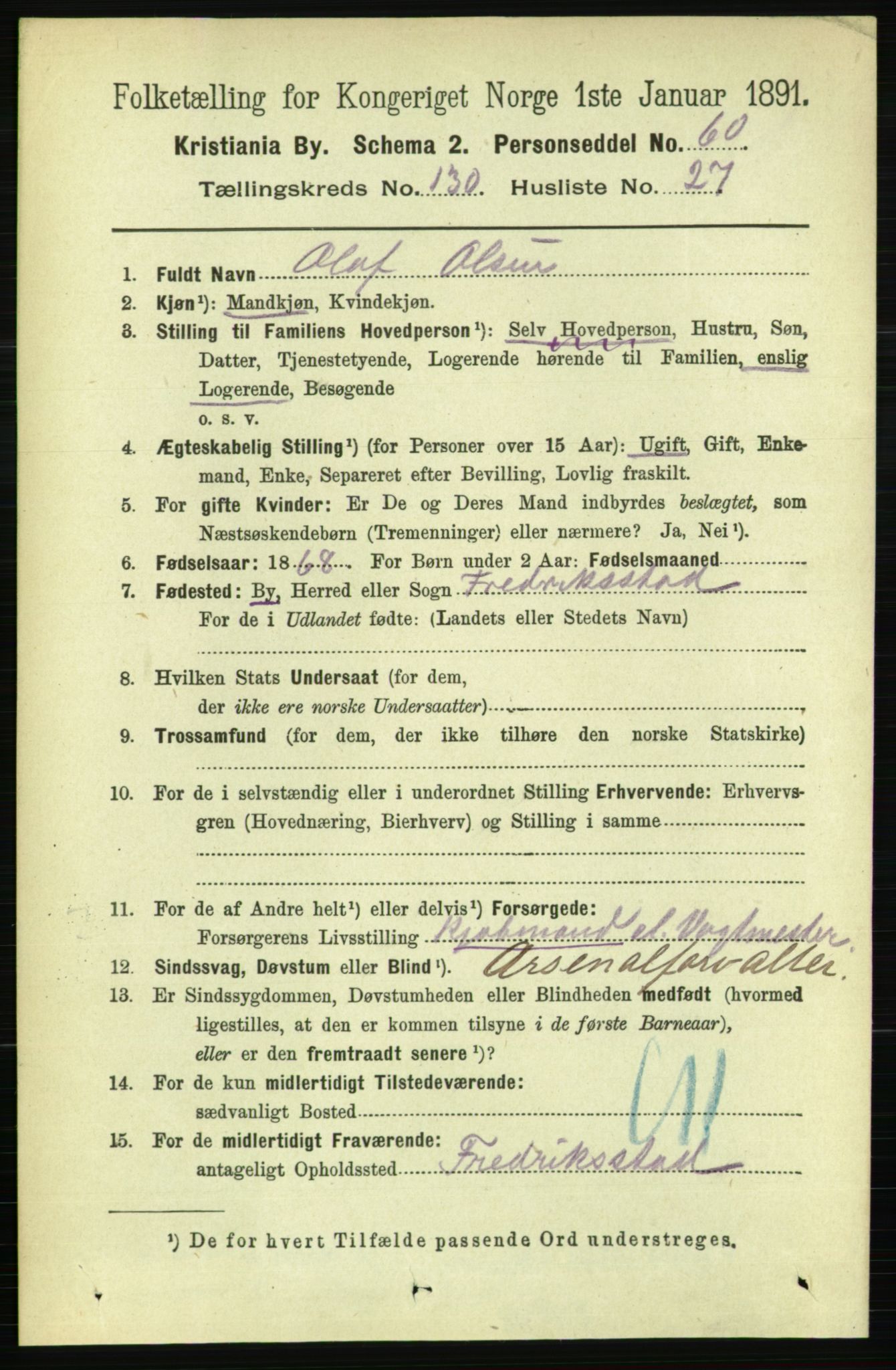 RA, 1891 census for 0301 Kristiania, 1891, p. 70764