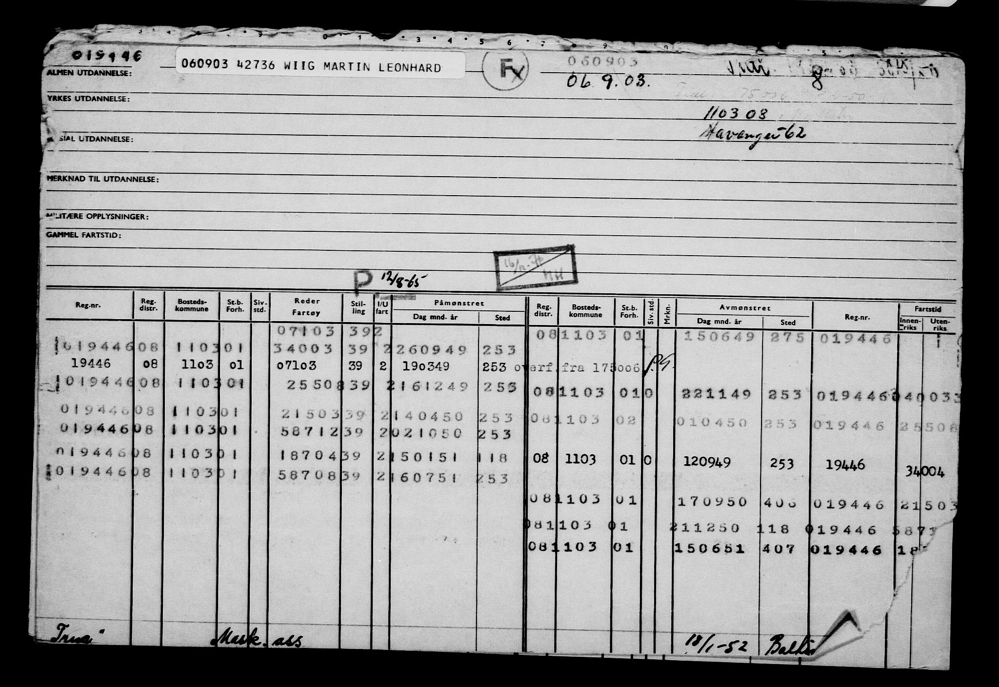 Direktoratet for sjømenn, RA/S-3545/G/Gb/L0050: Hovedkort, 1903, p. 406