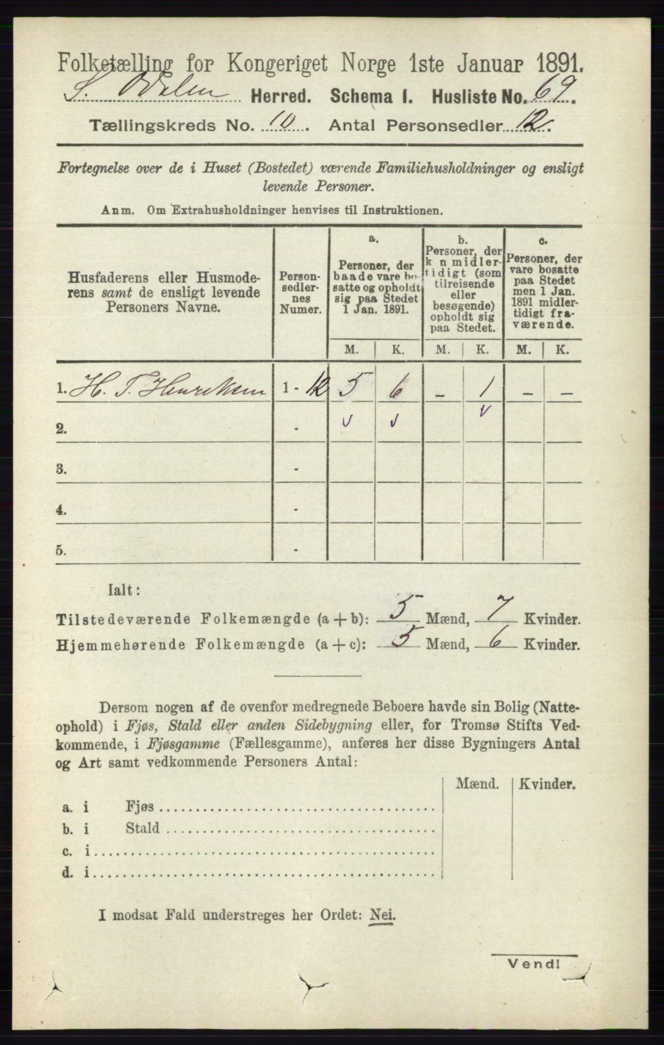 RA, 1891 census for 0419 Sør-Odal, 1891, p. 4357