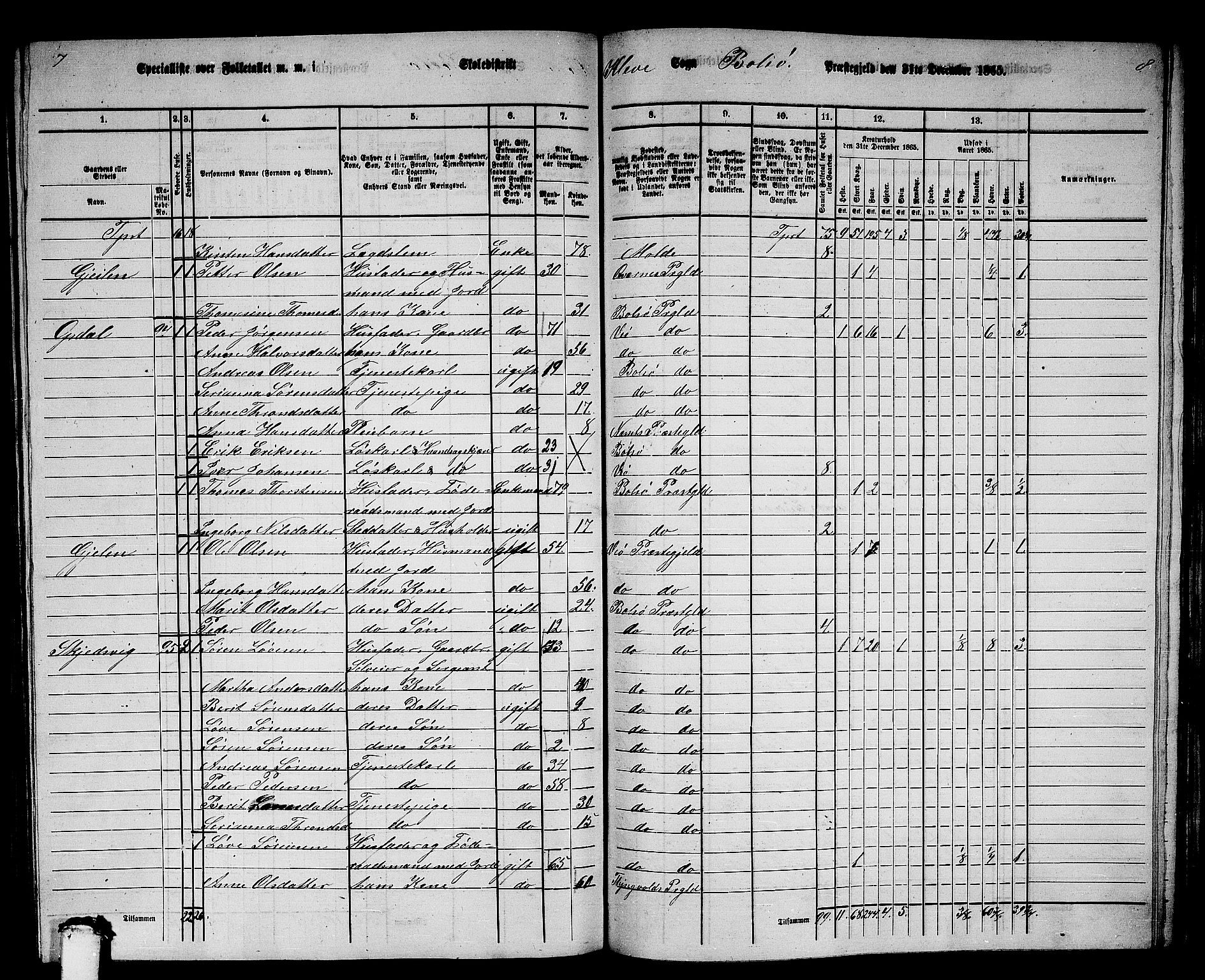 RA, 1865 census for Bolsøy, 1865, p. 88