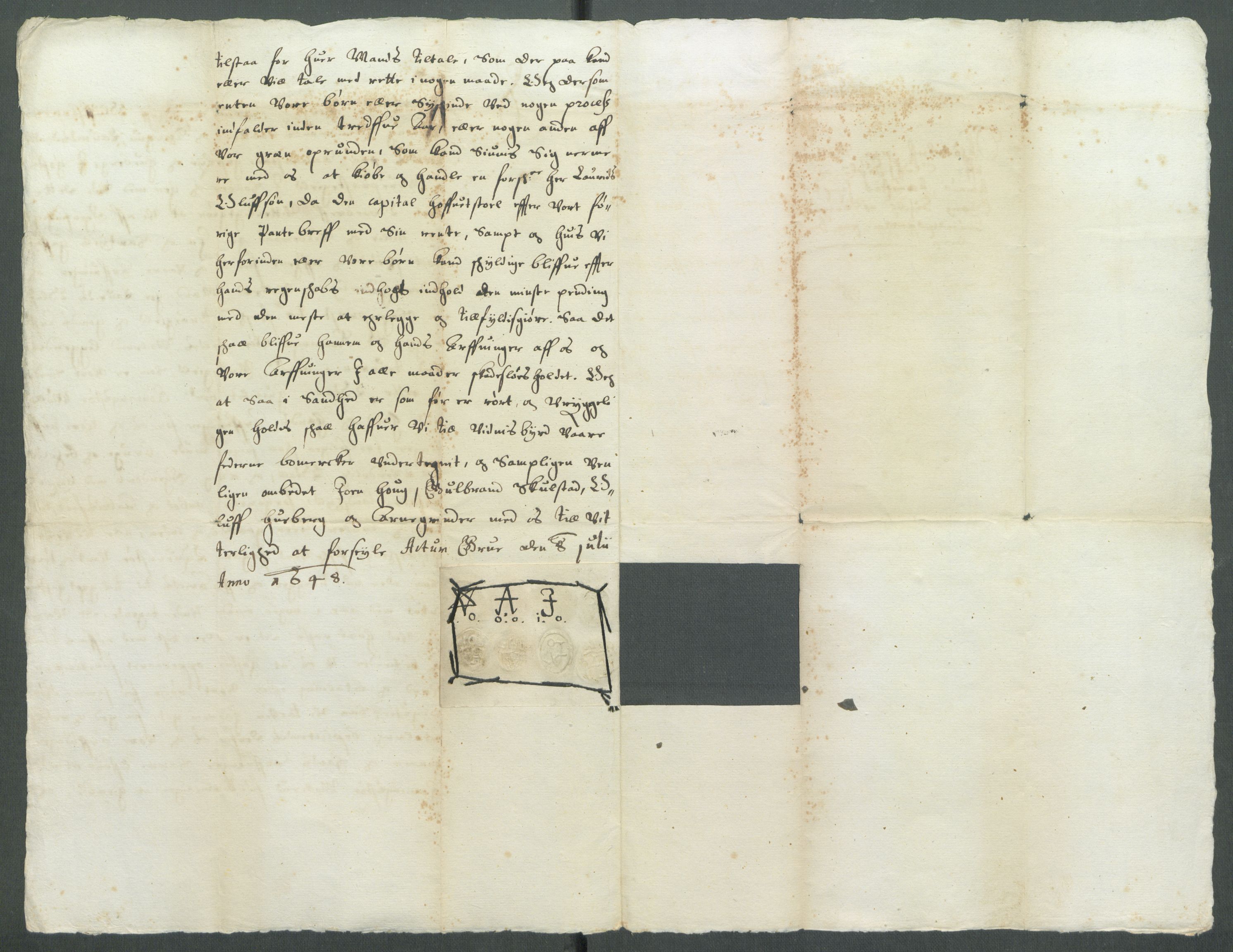 Riksarkivets diplomsamling, AV/RA-EA-5965/F02/L0161: Dokumenter, 1648, p. 70