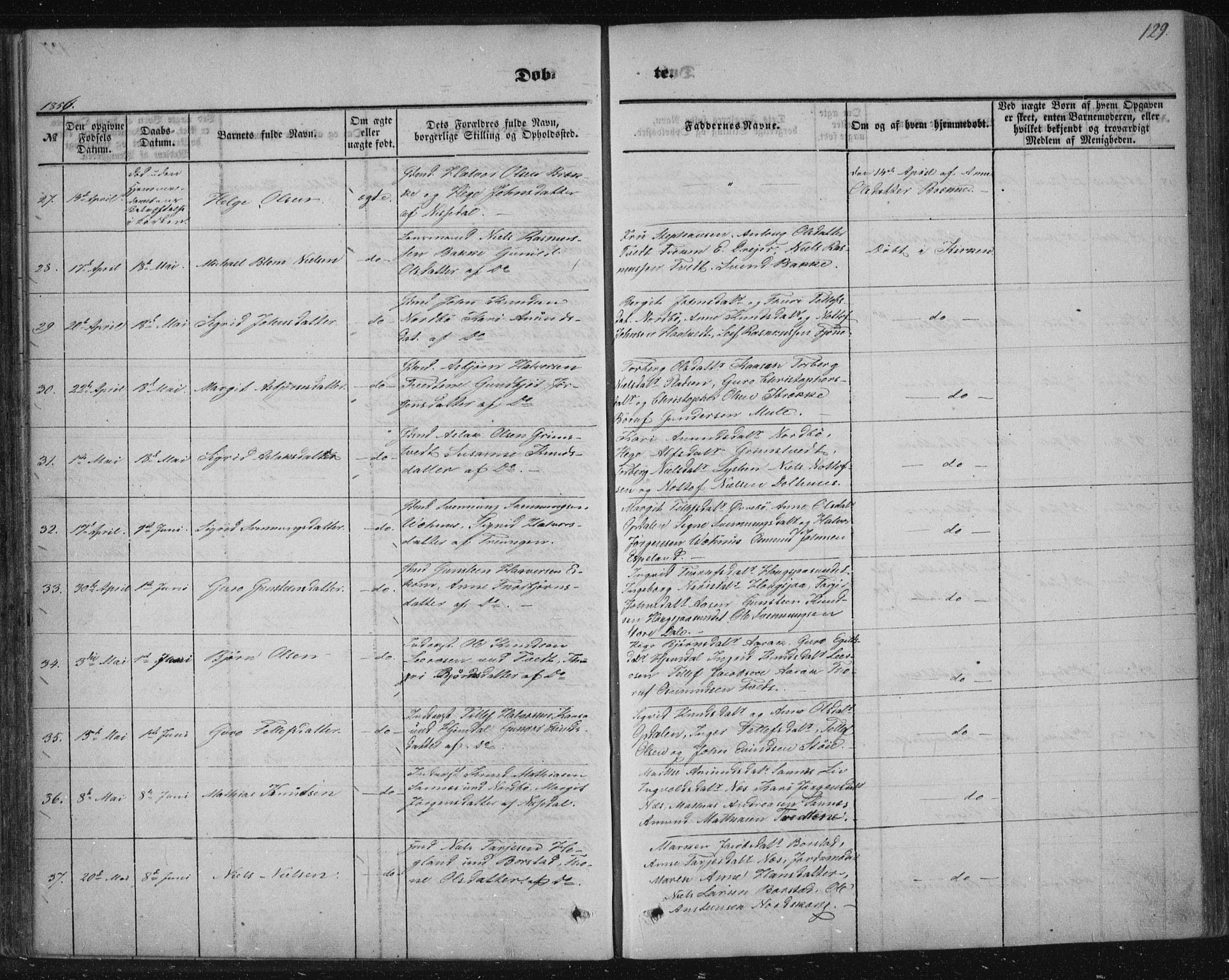 Nissedal kirkebøker, AV/SAKO-A-288/F/Fa/L0003: Parish register (official) no. I 3, 1846-1870, p. 128-129