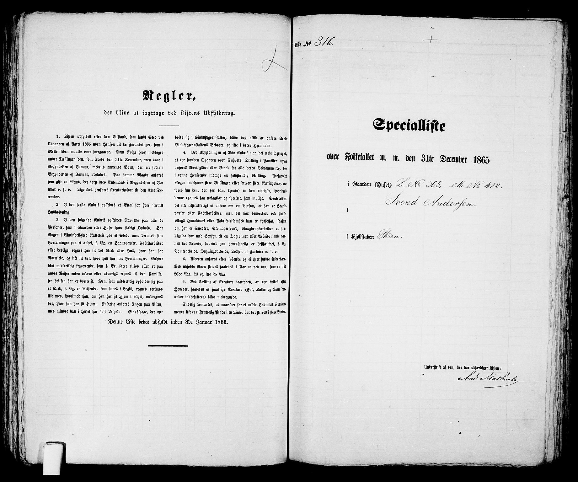 RA, 1865 census for Skien, 1865, p. 646