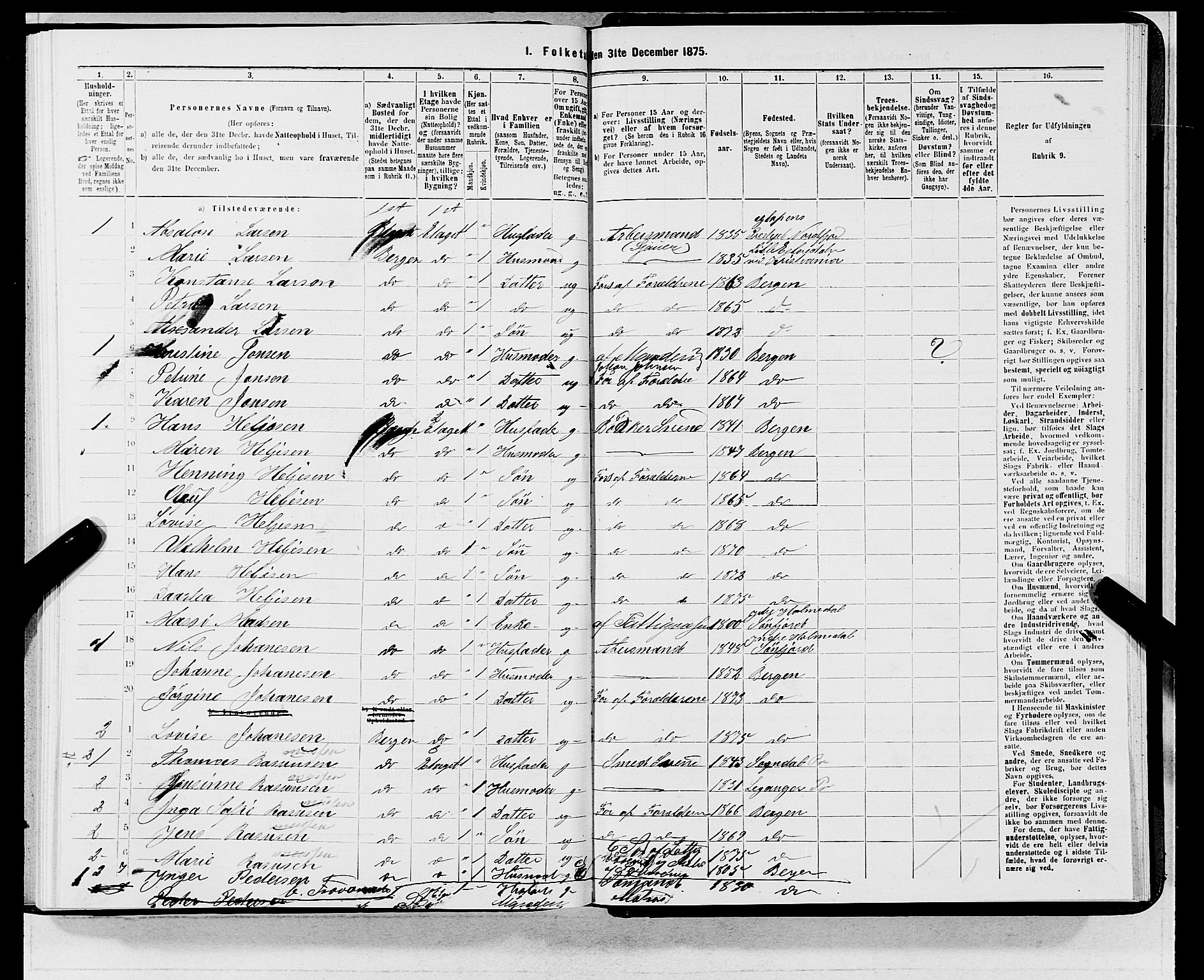 SAB, 1875 census for 1301 Bergen, 1875, p. 5643