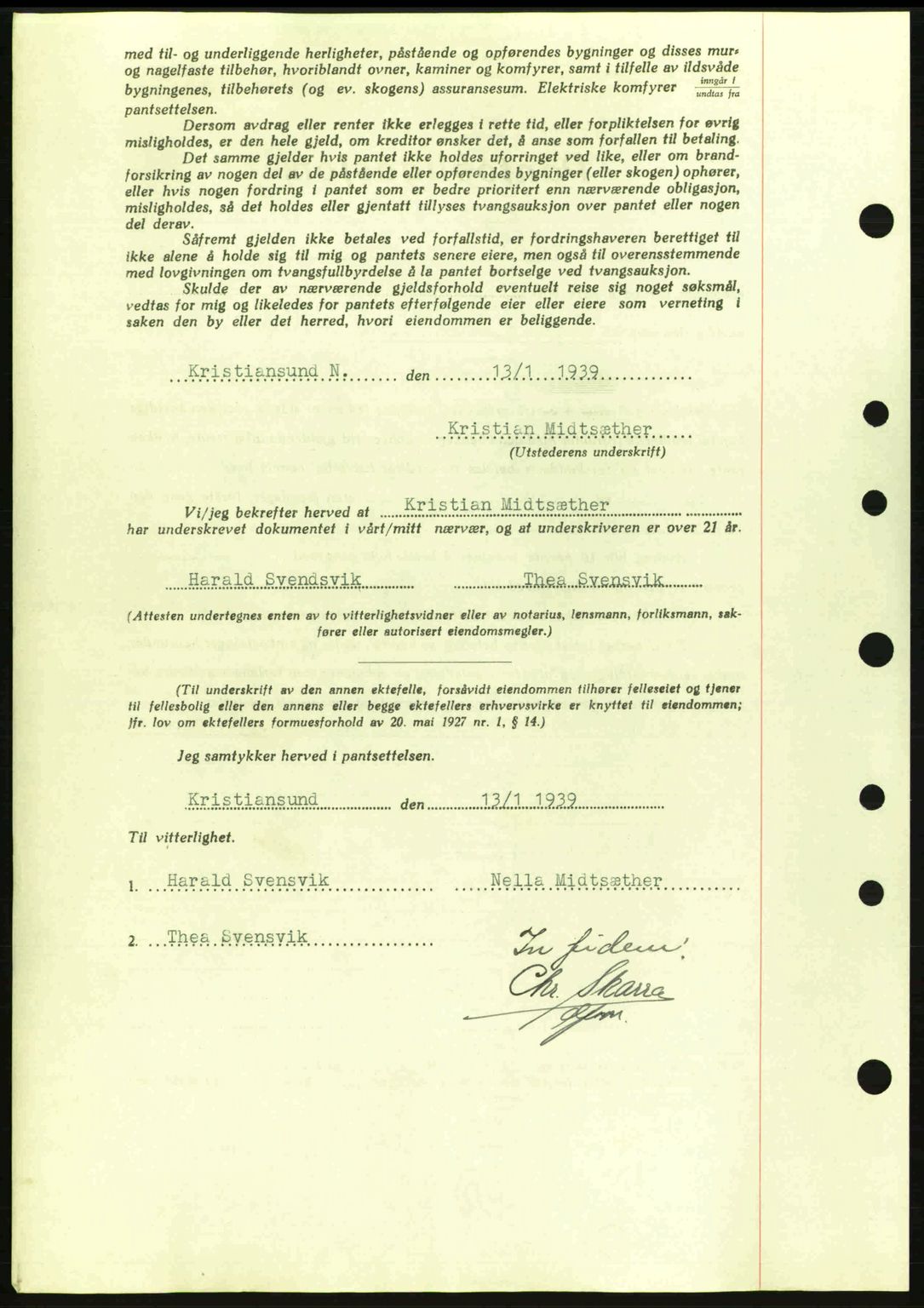 Kristiansund byfogd, AV/SAT-A-4587/A/27: Mortgage book no. 31, 1938-1939, Diary no: : 57/1939