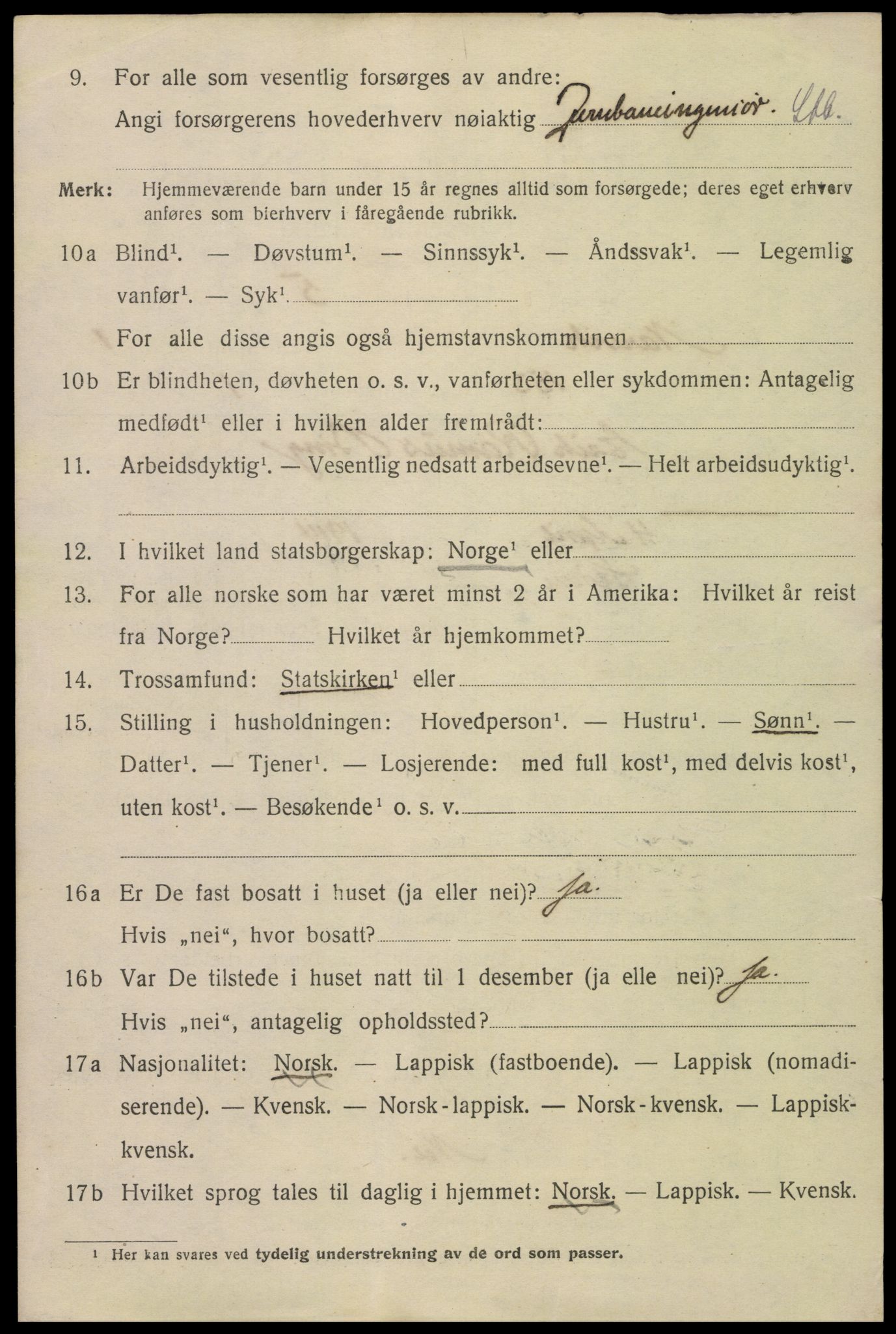 SAT, 1920 census for Narvik, 1920, p. 8021