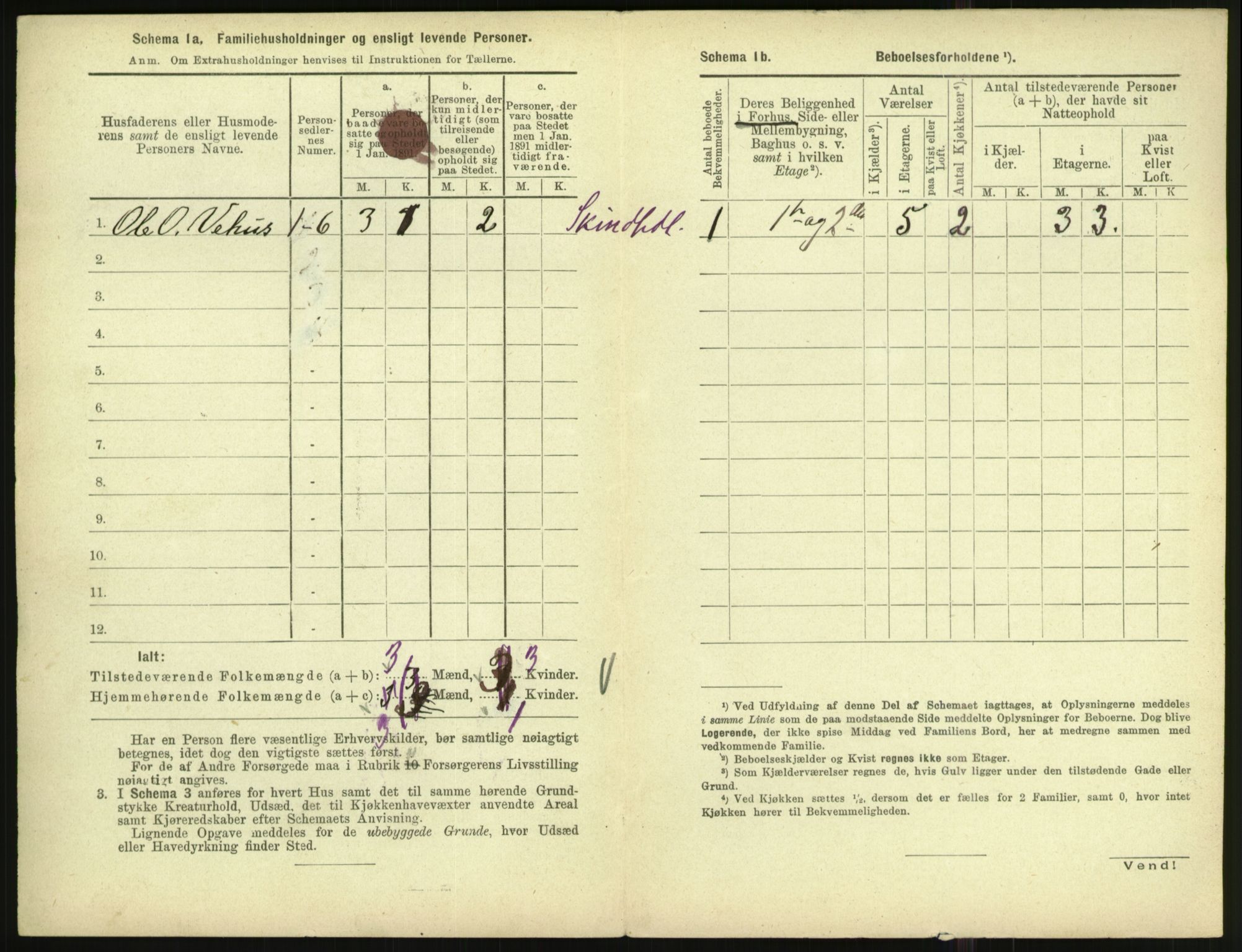 RA, 1891 census for 1001 Kristiansand, 1891, p. 1489