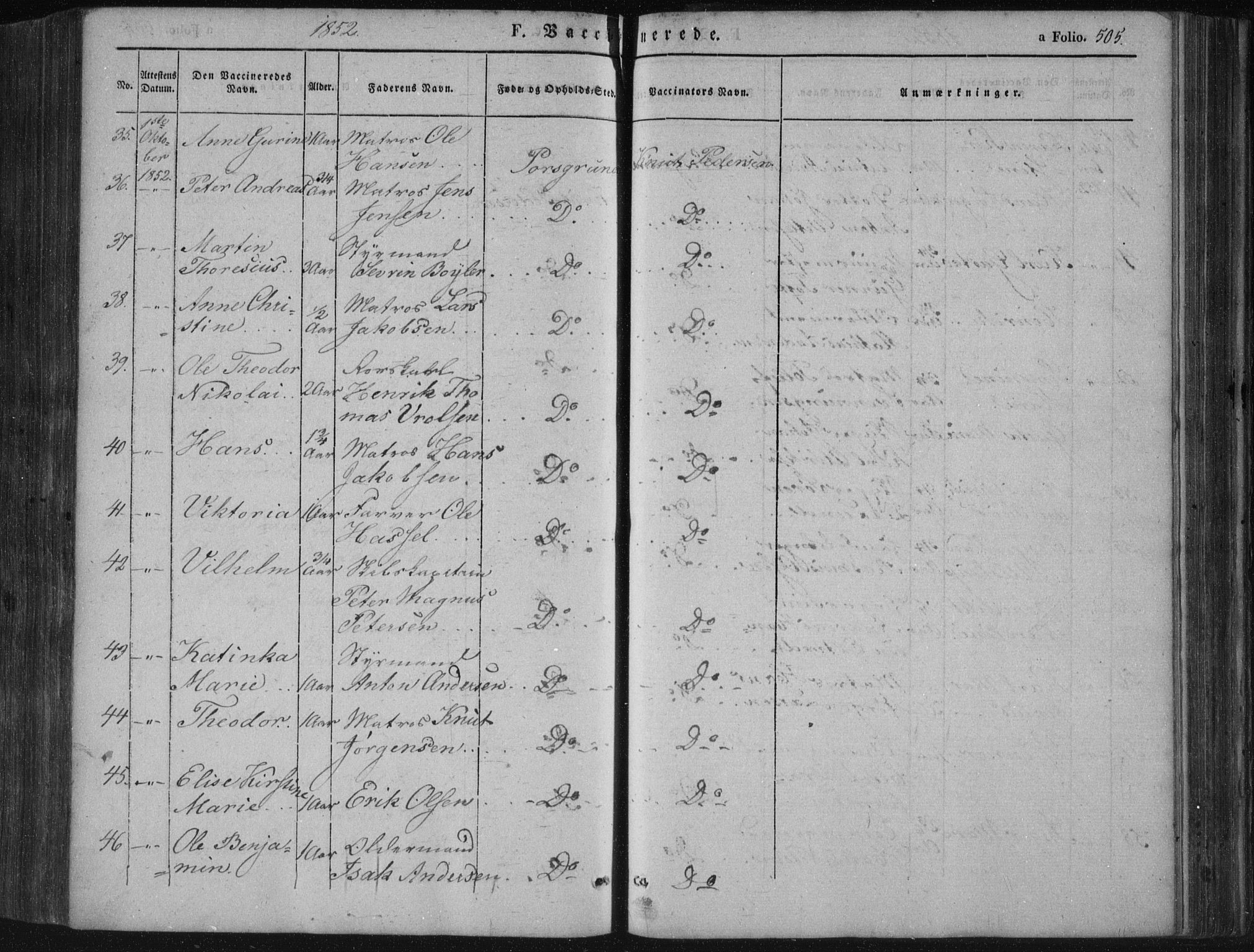 Porsgrunn kirkebøker , AV/SAKO-A-104/F/Fa/L0006: Parish register (official) no. 6, 1841-1857, p. 505