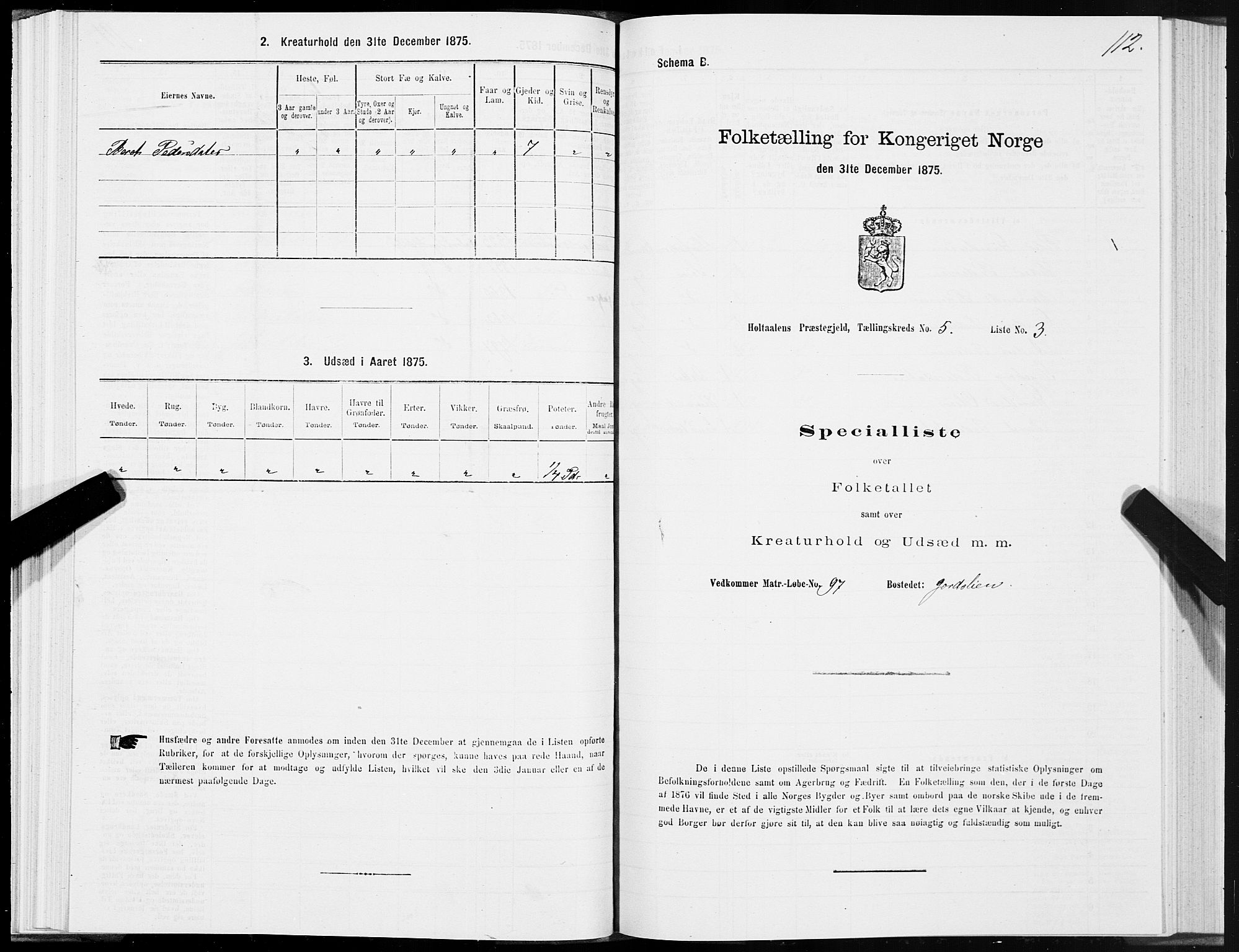 SAT, 1875 census for 1645P Haltdalen, 1875, p. 5112