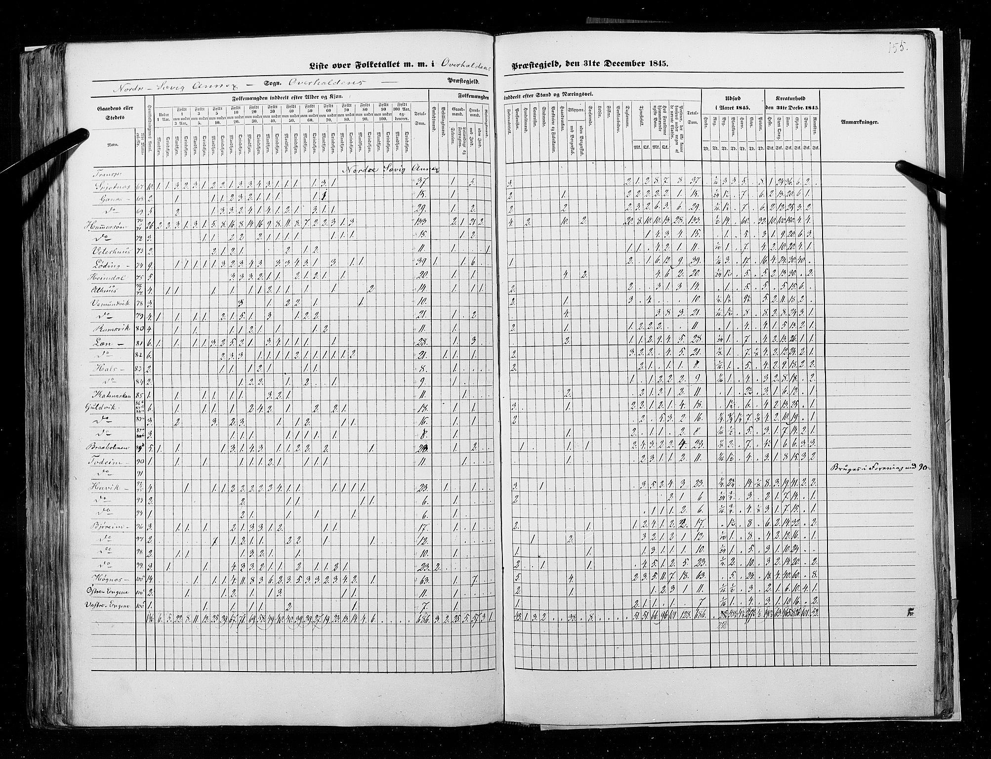 RA, Census 1845, vol. 9A: Nordre Trondhjems amt, 1845, p. 155