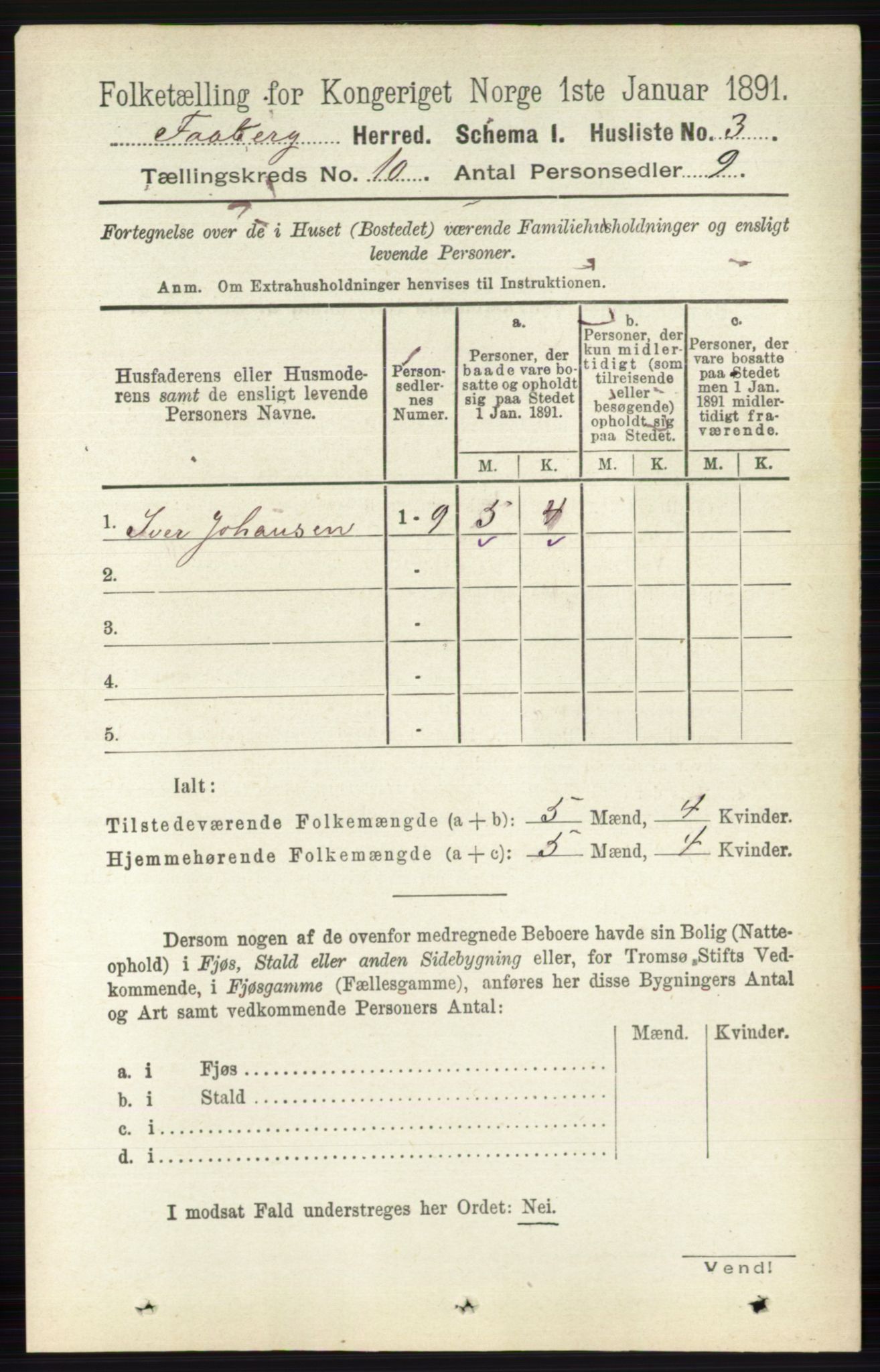 RA, 1891 census for 0524 Fåberg, 1891, p. 4041