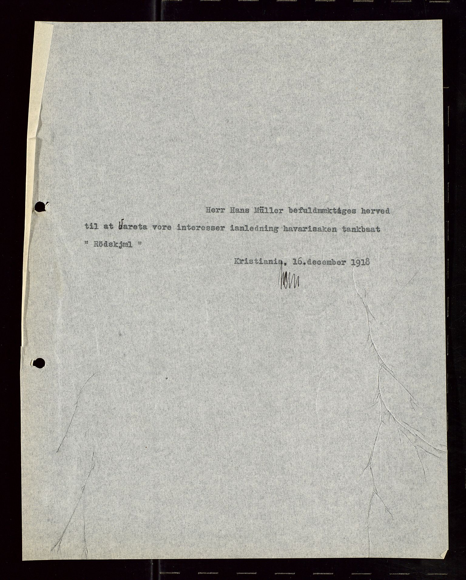 Pa 1521 - A/S Norske Shell, SAST/A-101915/E/Ea/Eaa/L0006: Sjefskorrespondanse, 1918, p. 2