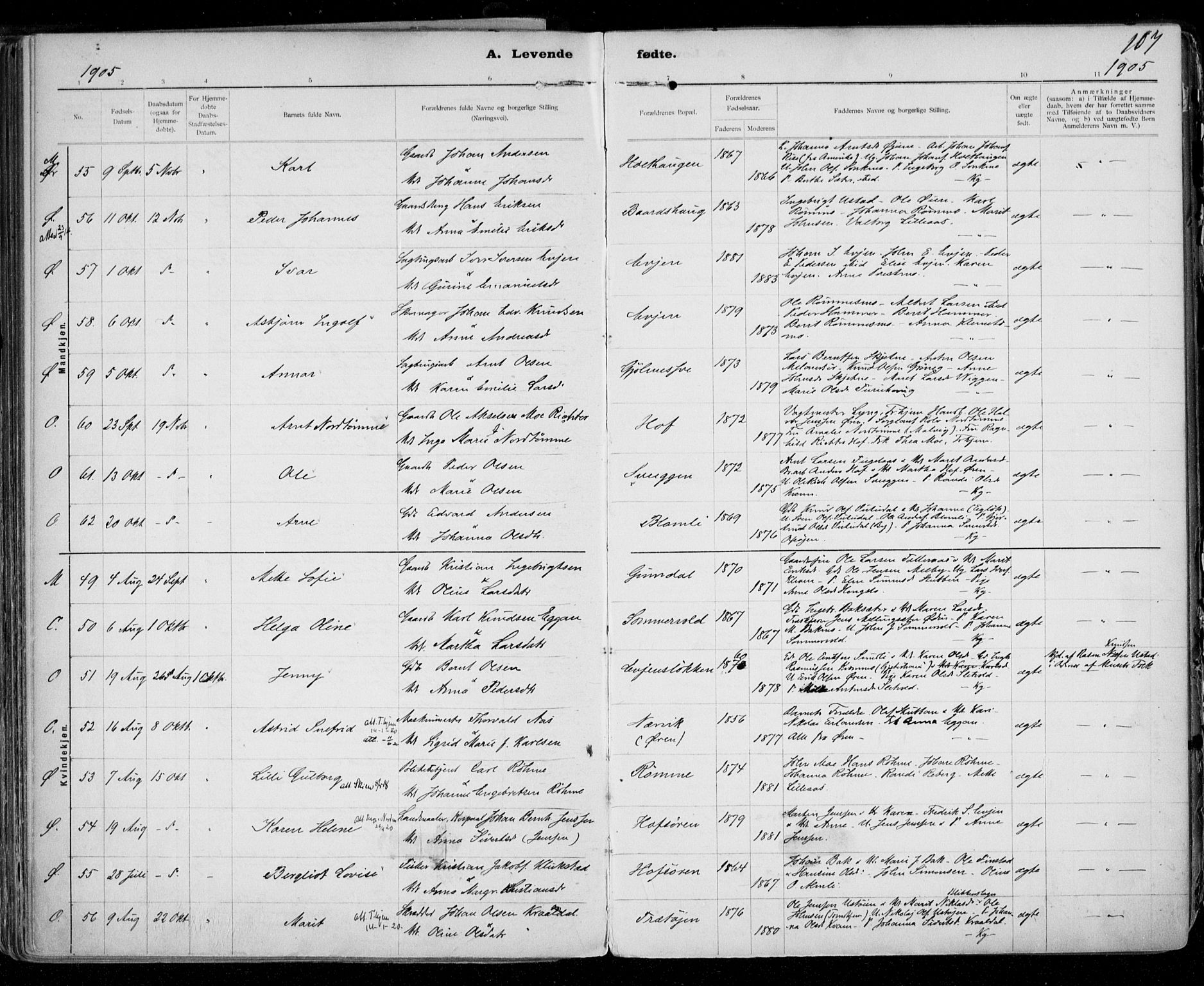 Ministerialprotokoller, klokkerbøker og fødselsregistre - Sør-Trøndelag, SAT/A-1456/668/L0811: Parish register (official) no. 668A11, 1894-1913, p. 107