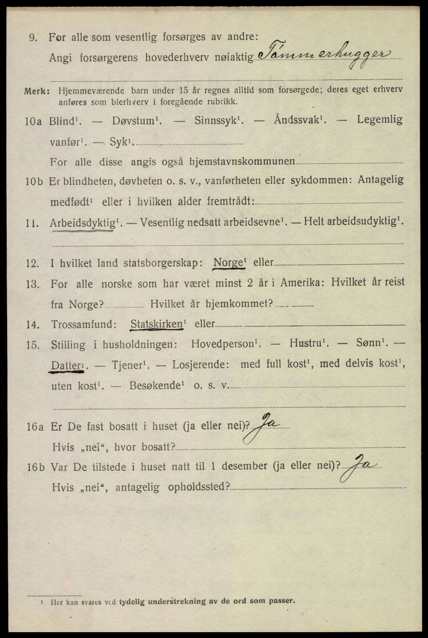 SAH, 1920 census for Trysil, 1920, p. 3080