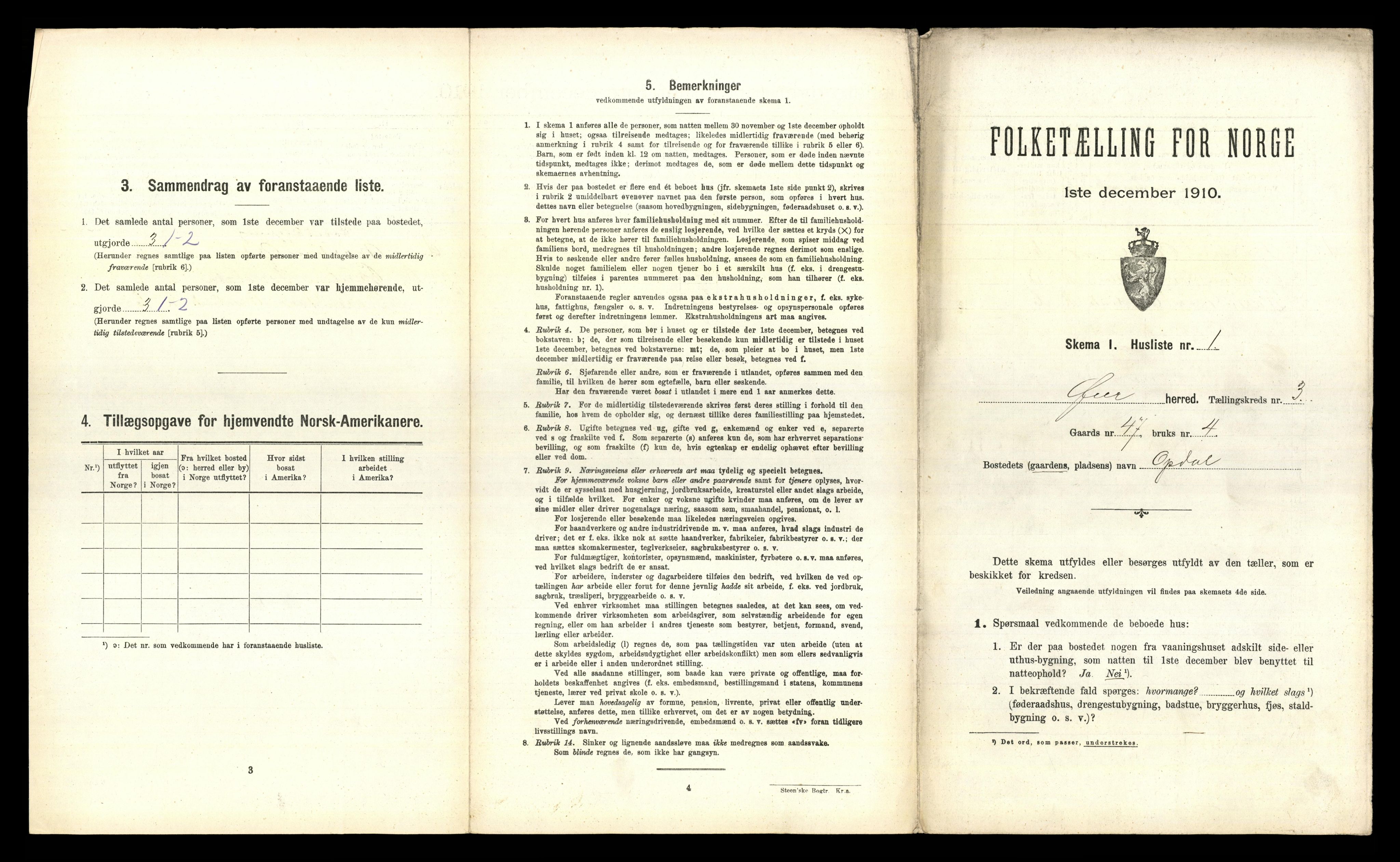 RA, 1910 census for Øyer, 1910, p. 339