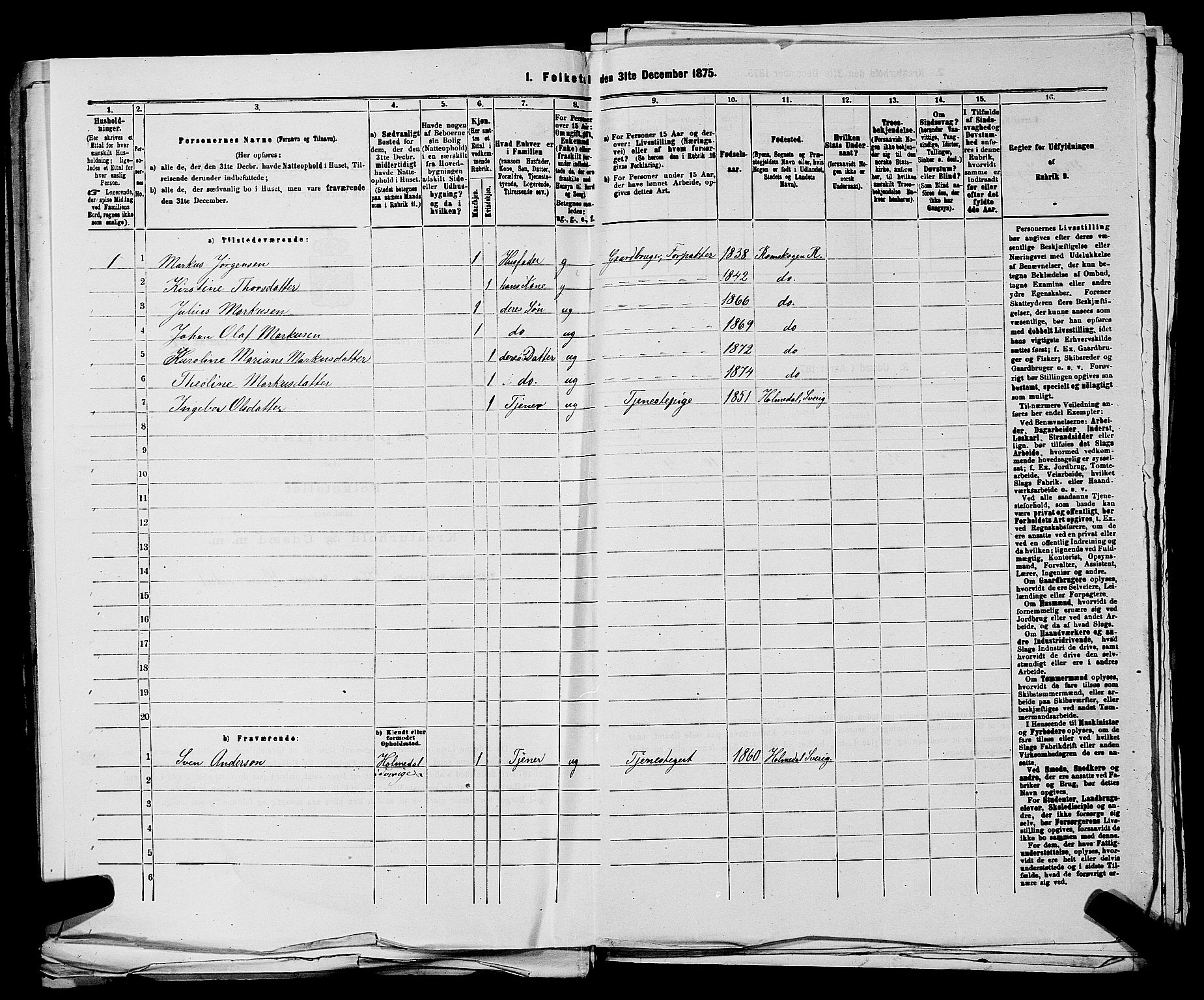 RA, 1875 census for 0120P Rødenes, 1875, p. 827