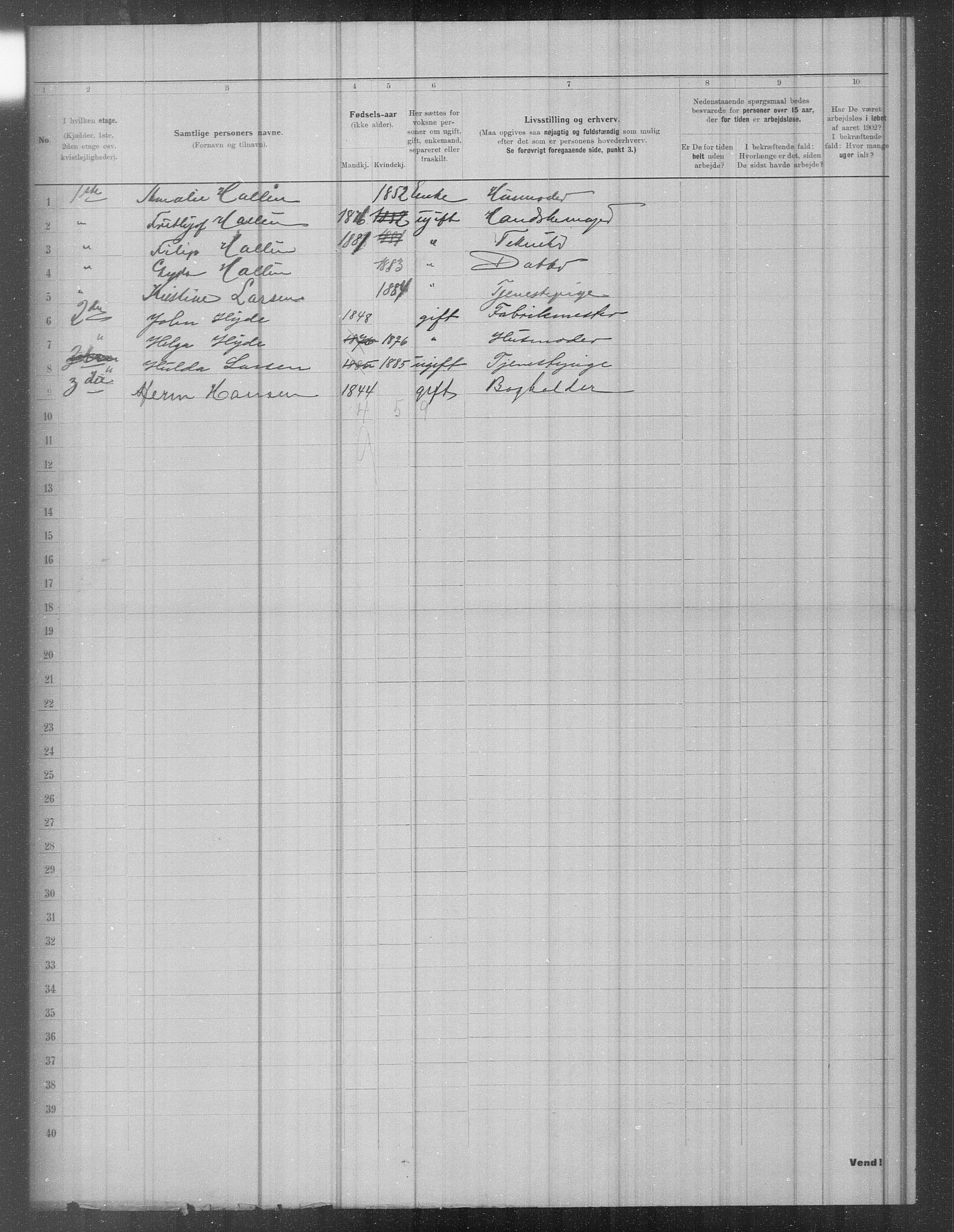 OBA, Municipal Census 1902 for Kristiania, 1902, p. 2510