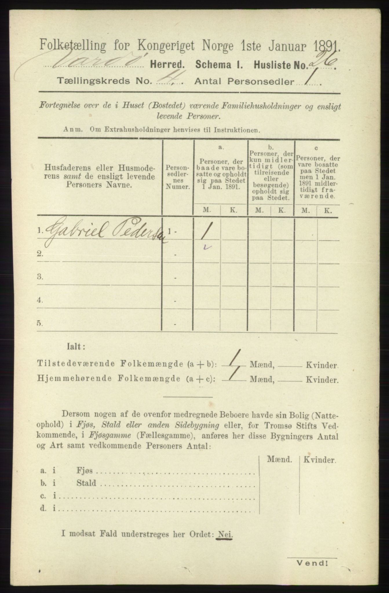 RA, 1891 census for 2028 Vardø, 1891, p. 1080