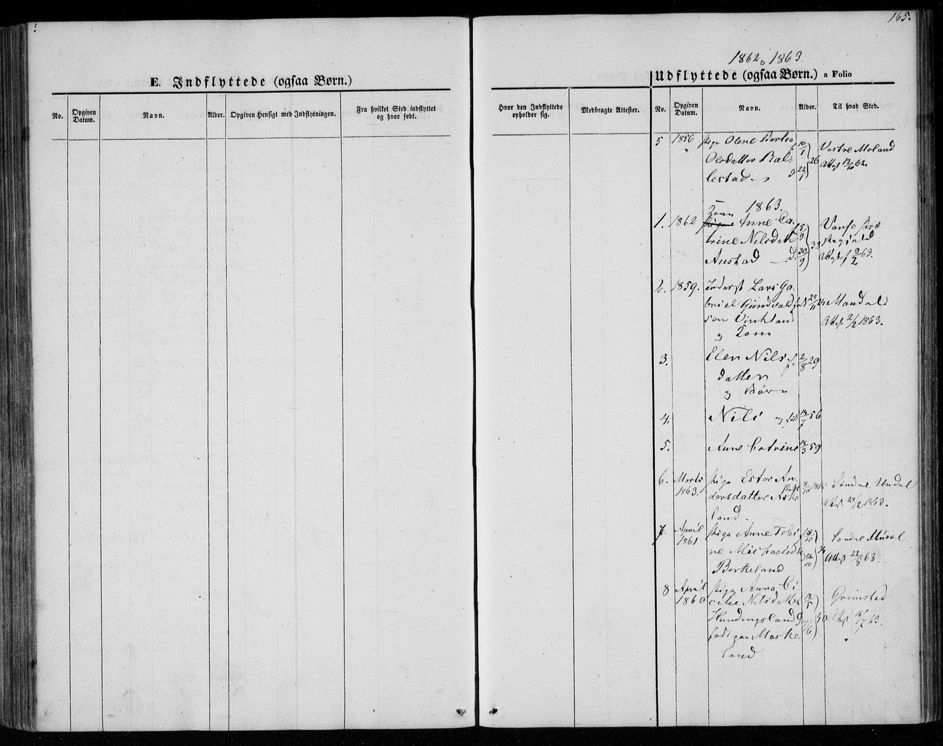 Lyngdal sokneprestkontor, AV/SAK-1111-0029/F/Fa/Faa/L0002: Parish register (official) no. A 2, 1858-1870, p. 165