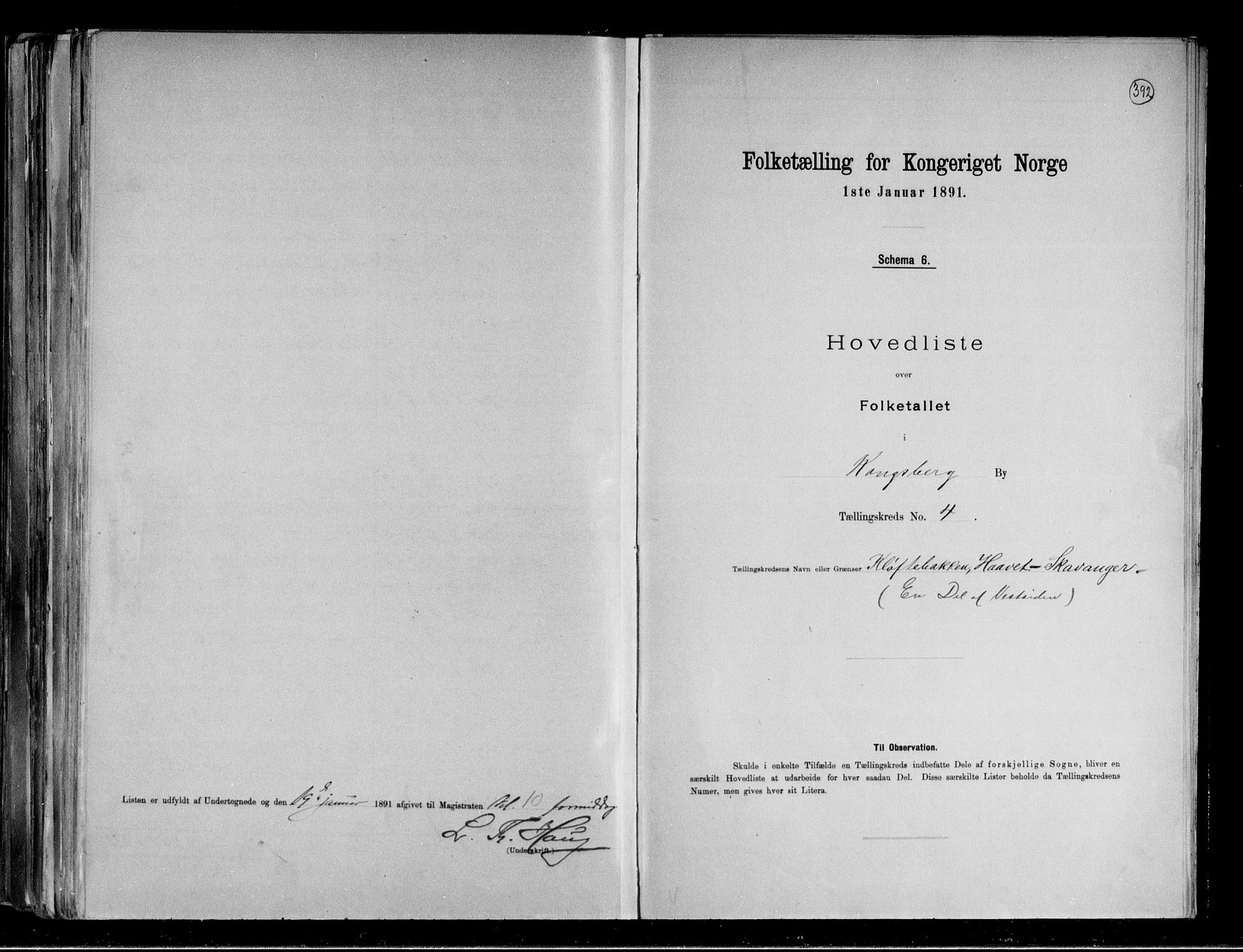 RA, 1891 census for 0604 Kongsberg, 1891, p. 10