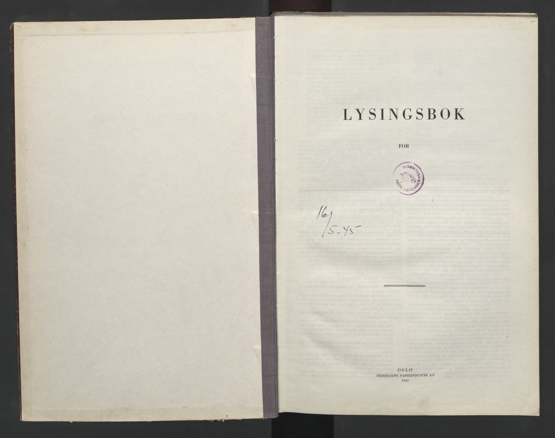 Aker sorenskriveri, SAO/A-10895/L/Lb/L0005: Lysningsbok, 1945-1947
