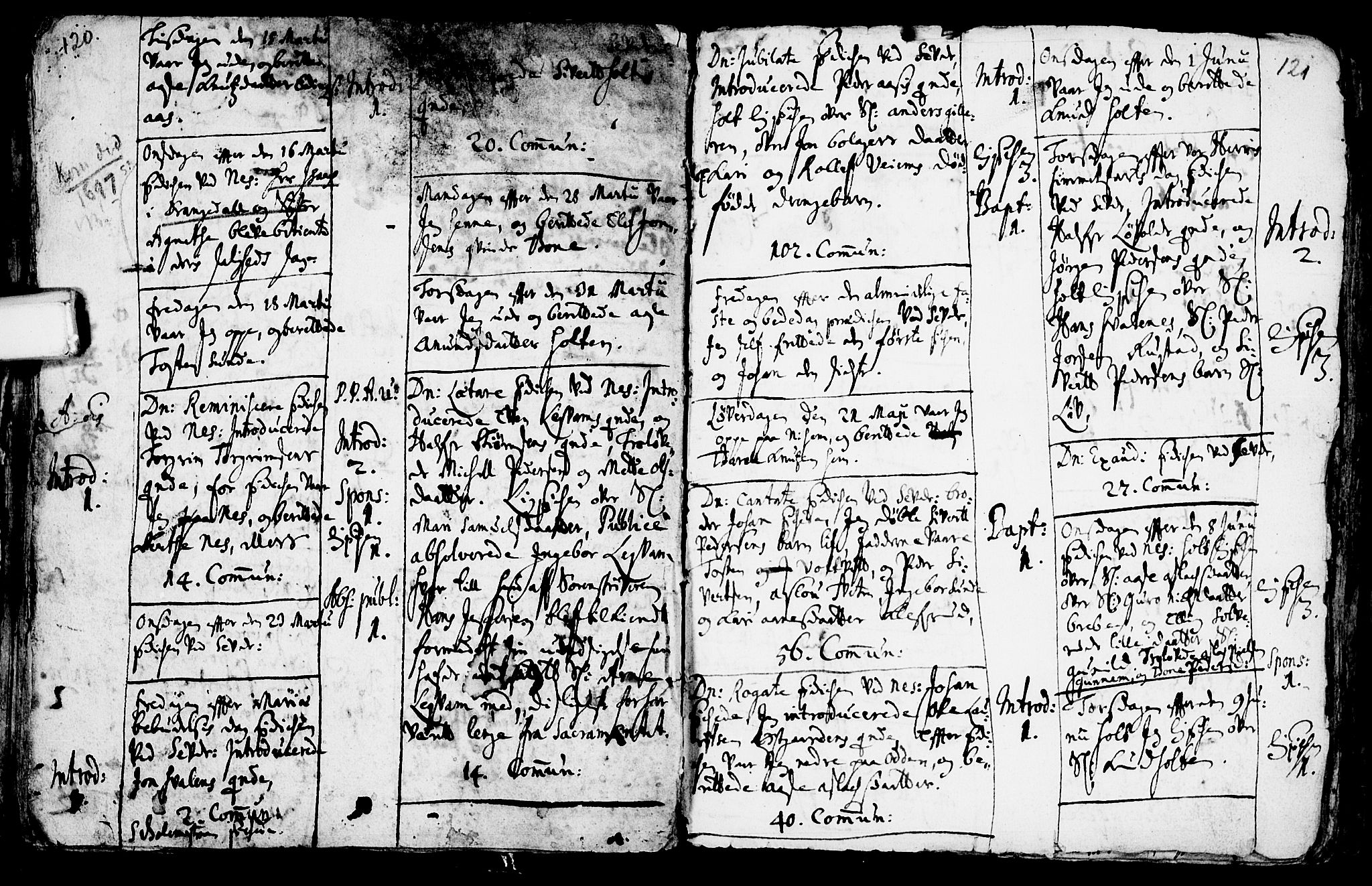 Sauherad kirkebøker, AV/SAKO-A-298/F/Fa/L0002: Parish register (official) no. I 2, 1681-1720, p. 120-121