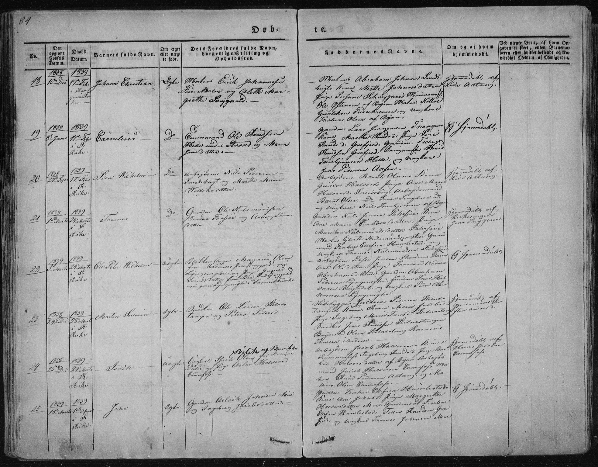 Sannidal kirkebøker, AV/SAKO-A-296/F/Fa/L0006: Parish register (official) no. 6, 1831-1847, p. 84