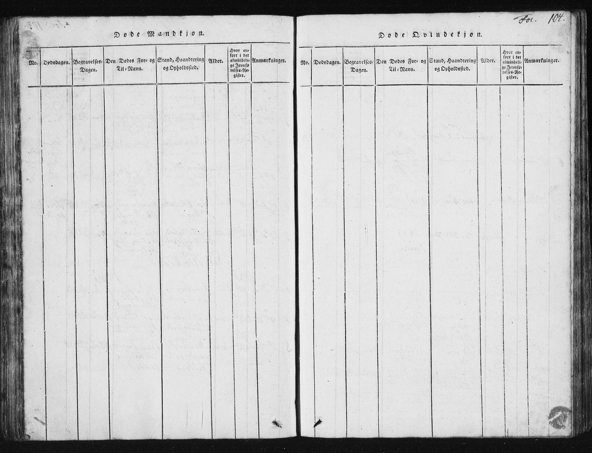Vikedal sokneprestkontor, SAST/A-101840/01/V: Parish register (copy) no. B 2, 1816-1863, p. 104