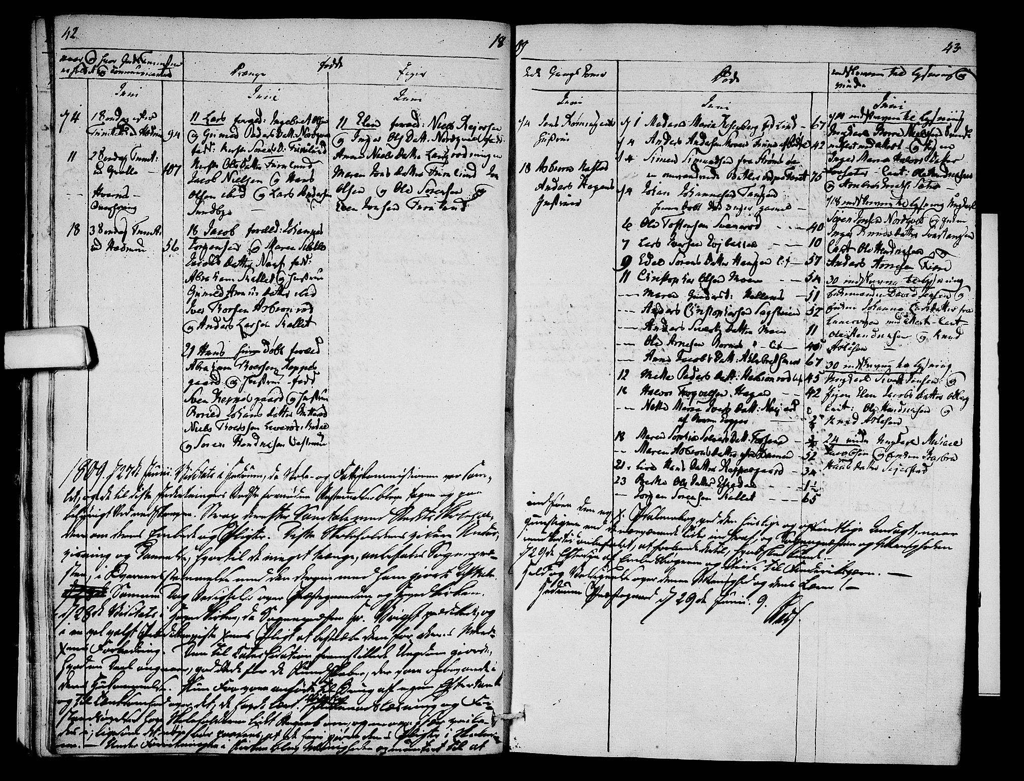 Hedrum kirkebøker, AV/SAKO-A-344/F/Fa/L0003: Parish register (official) no. I 3, 1807-1816, p. 42-43