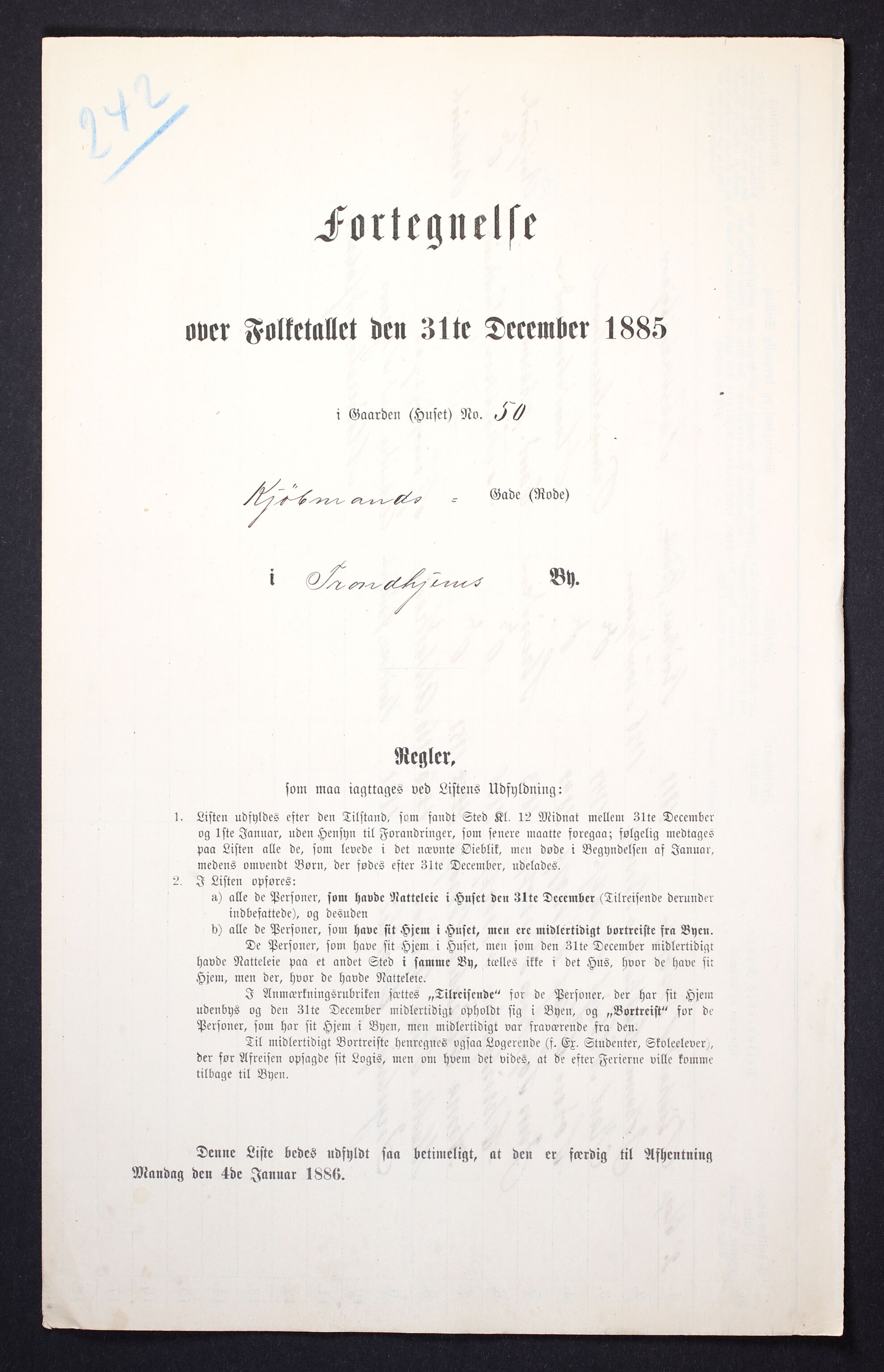 SAT, 1885 census for 1601 Trondheim, 1885, p. 1041