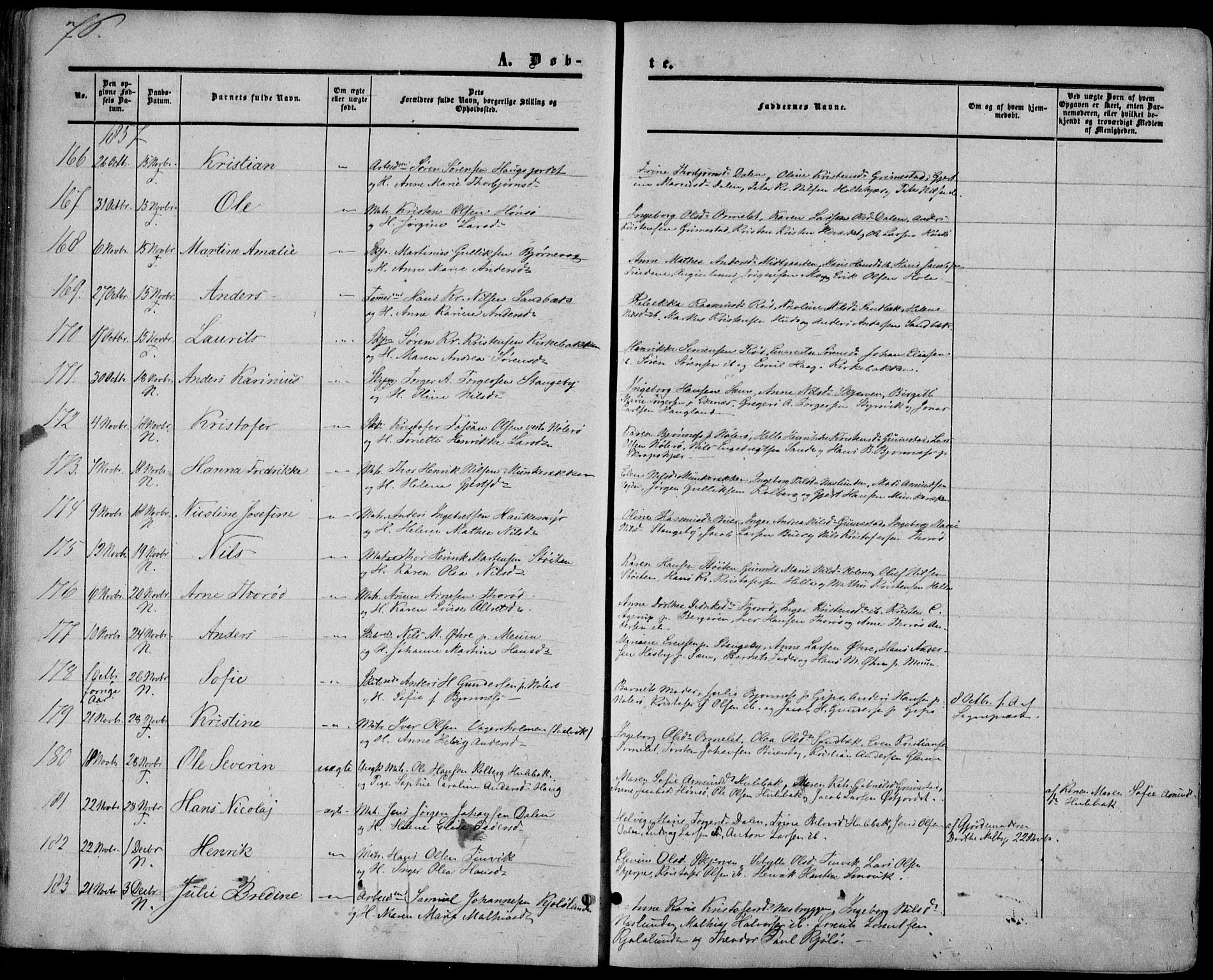 Nøtterøy kirkebøker, AV/SAKO-A-354/F/Fa/L0006: Parish register (official) no. I 6, 1852-1864, p. 76