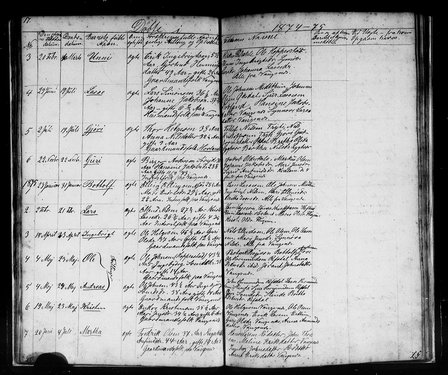 Vik sokneprestembete, SAB/A-81501: Parish register (copy) no. C 1, 1853-1879, p. 17