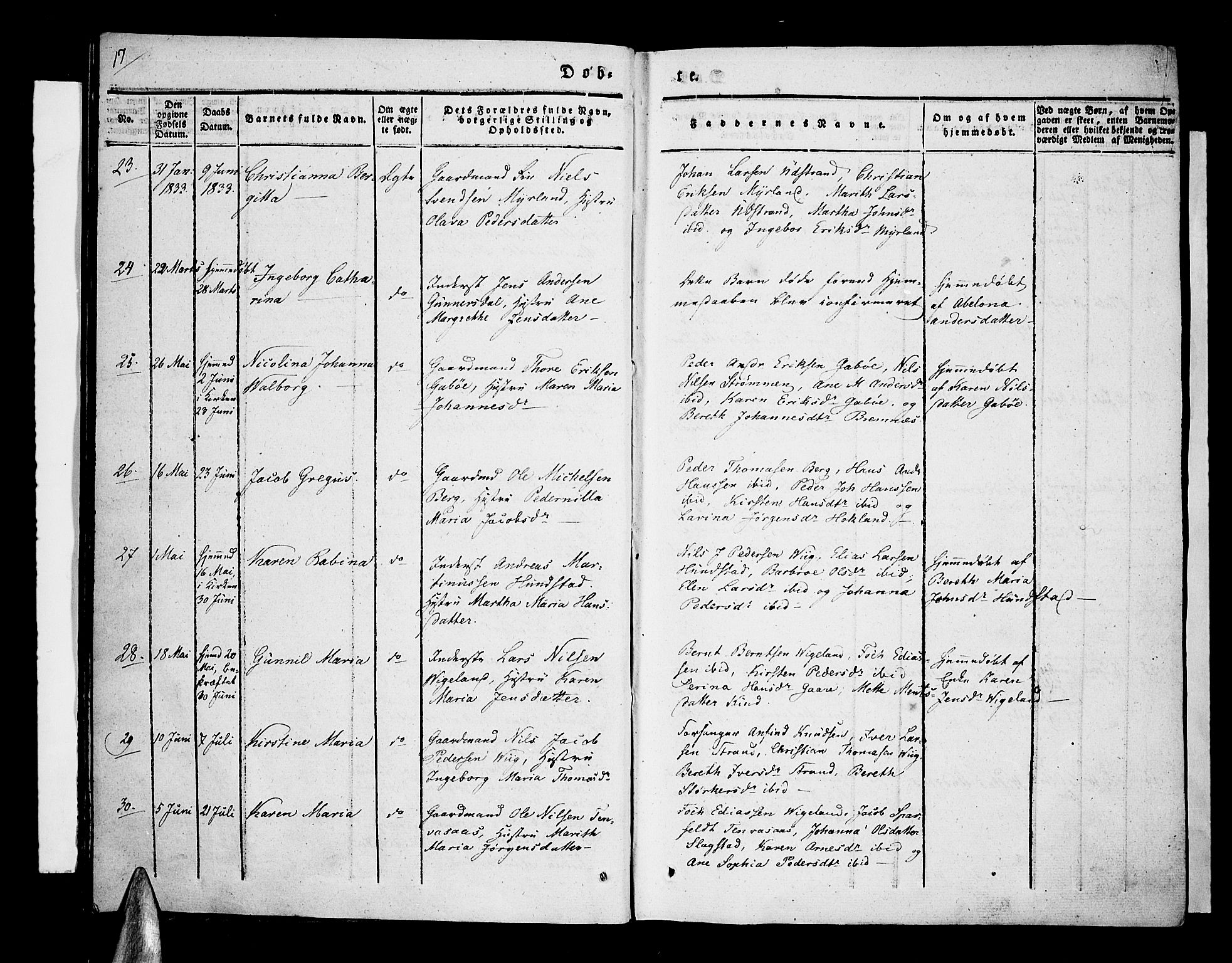 Kvæfjord sokneprestkontor, AV/SATØ-S-1323/G/Ga/Gaa/L0003kirke: Parish register (official) no. 3, 1830-1857, p. 17