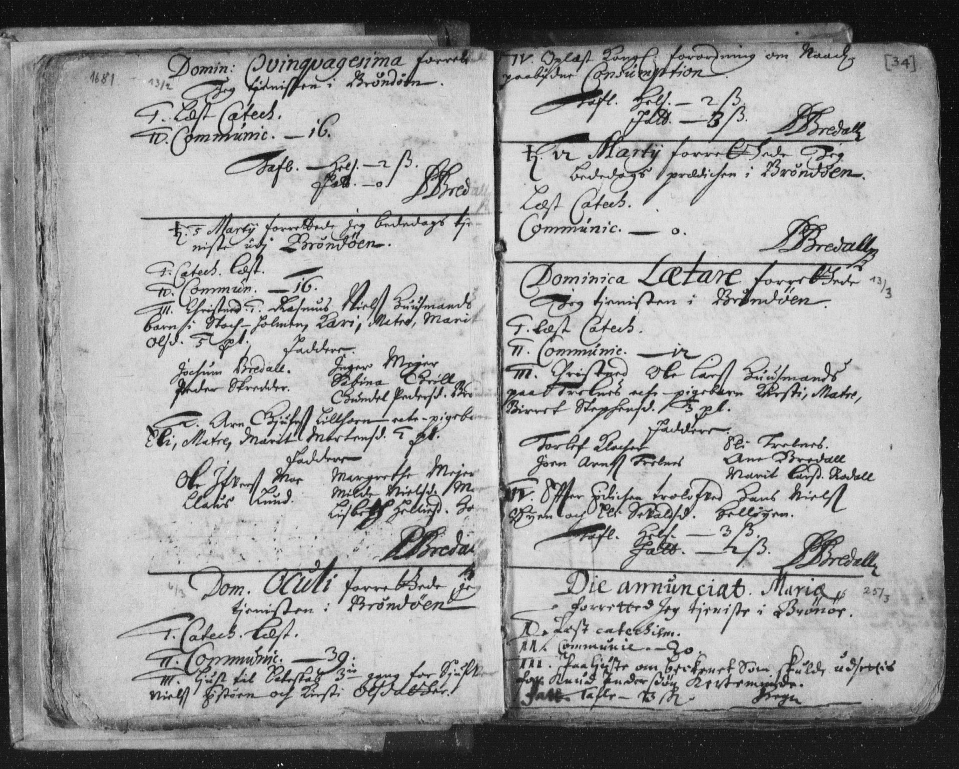 Ministerialprotokoller, klokkerbøker og fødselsregistre - Nordland, AV/SAT-A-1459/813/L0192: Parish register (official) no. 813A02, 1677-1718, p. 34