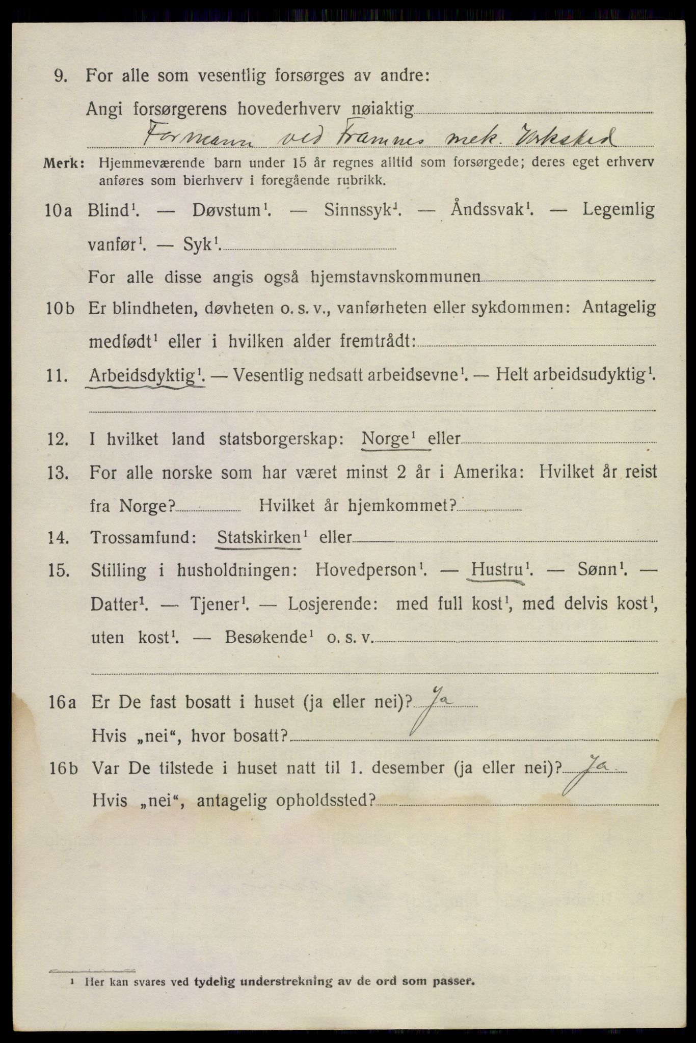 SAKO, 1920 census for Sandeherred, 1920, p. 16151