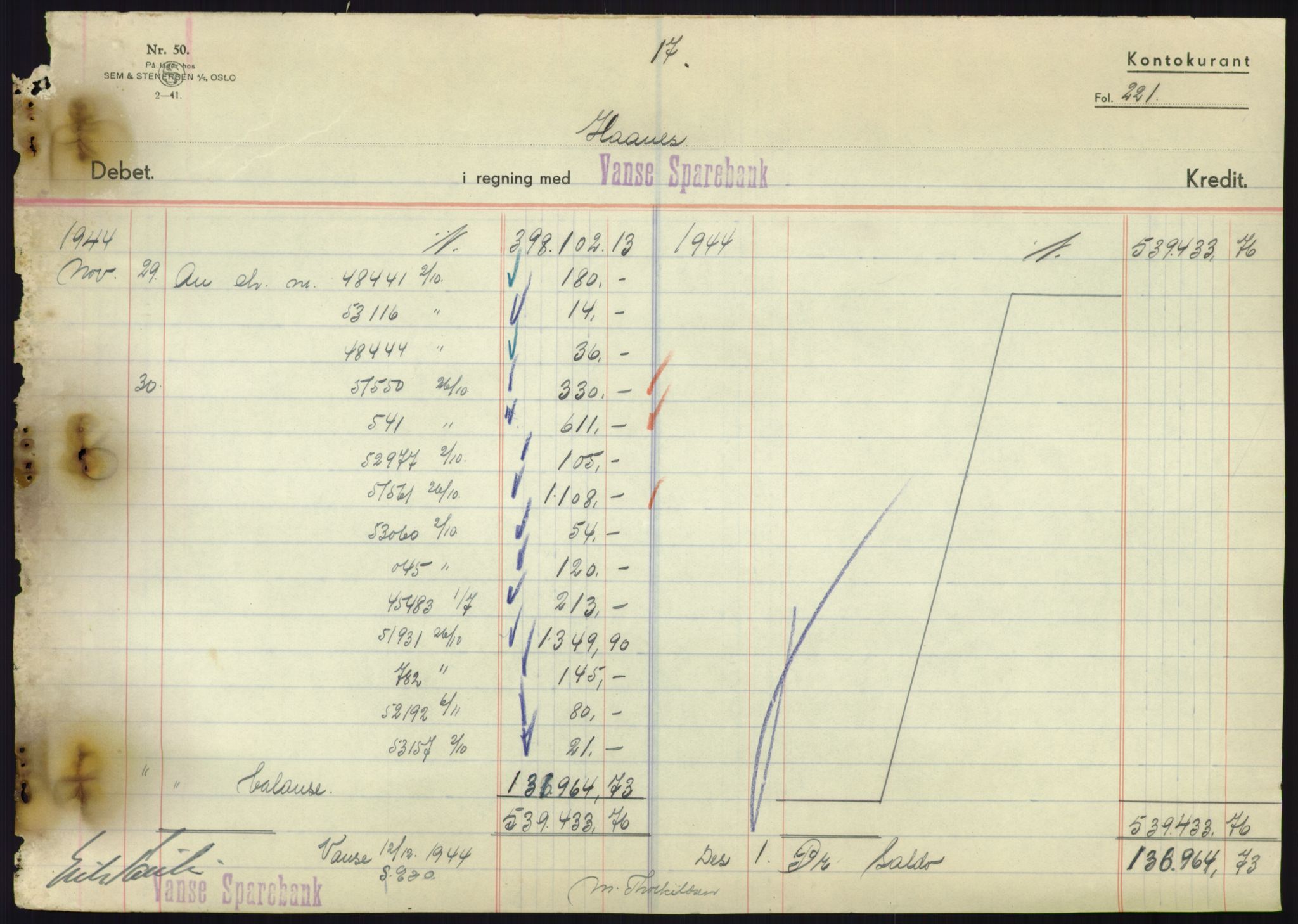 Forsvarsdepartementet, 10. kontor / Oppgjørskontoret, AV/RA-RAFA-1225/D/Db/L0180: Lista oppgjørskontor, 1942-1952, p. 2139