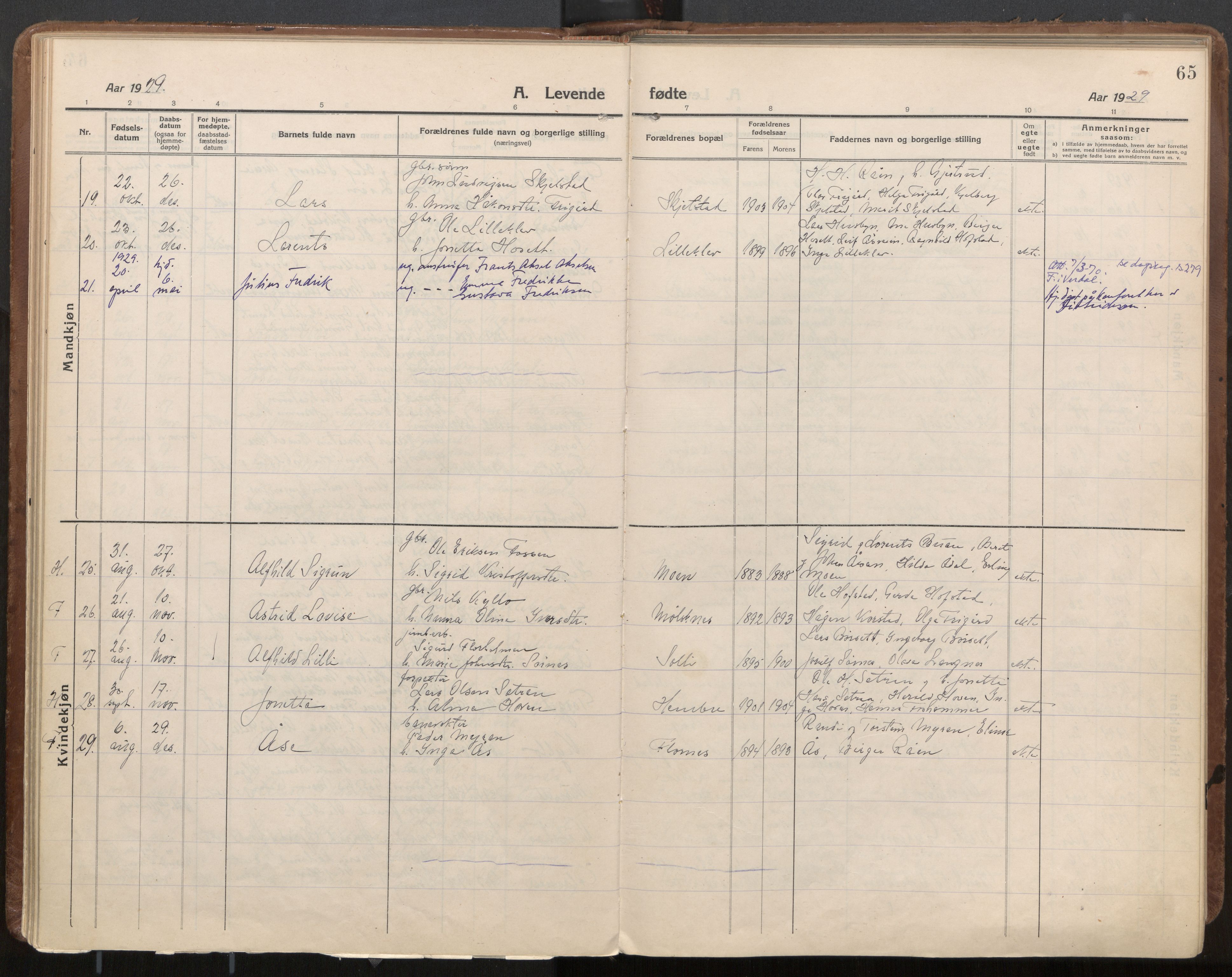 Ministerialprotokoller, klokkerbøker og fødselsregistre - Nord-Trøndelag, AV/SAT-A-1458/703/L0037: Parish register (official) no. 703A10, 1915-1932, p. 65