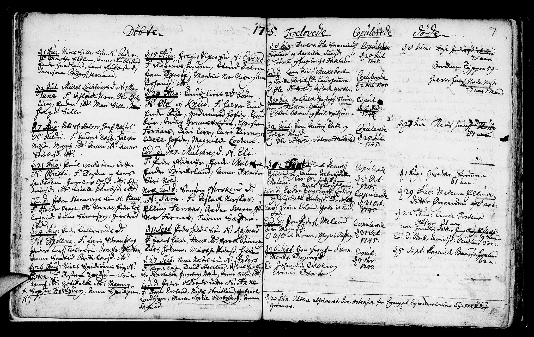 Finnås sokneprestembete, SAB/A-99925/H/Ha/Haa/Haaa/L0002: Parish register (official) no. A 2, 1744-1764, p. 7