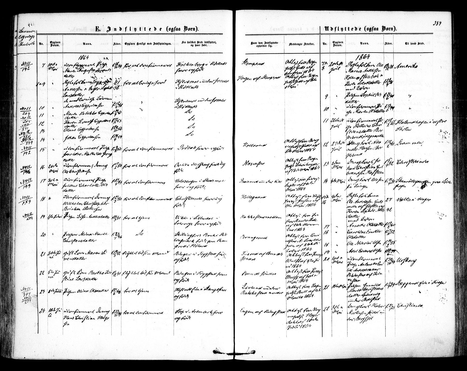 Høland prestekontor Kirkebøker, AV/SAO-A-10346a/F/Fa/L0011: Parish register (official) no. I 11, 1862-1869, p. 384