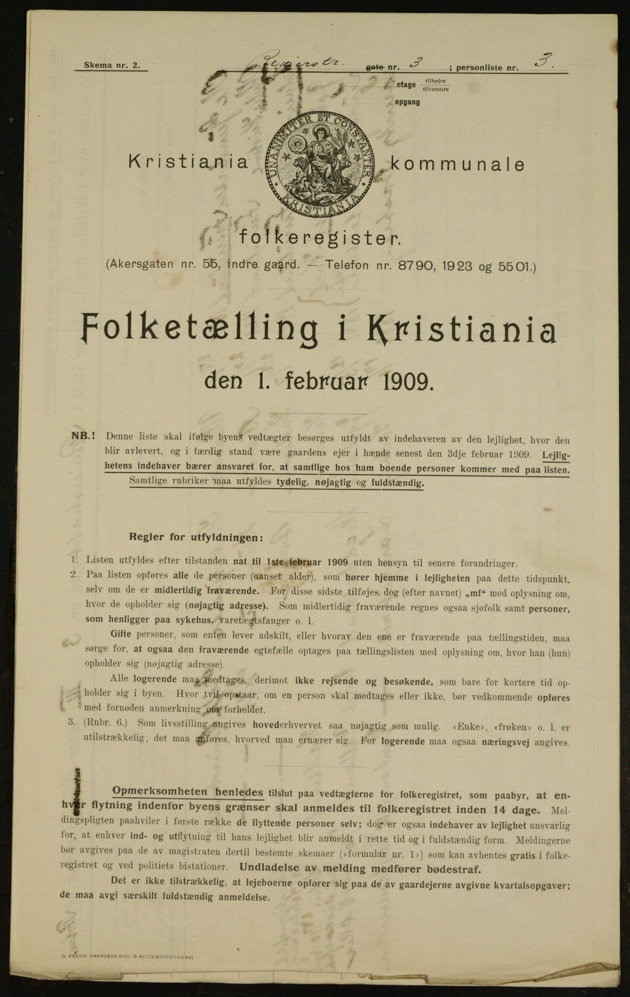 OBA, Municipal Census 1909 for Kristiania, 1909, p. 75142