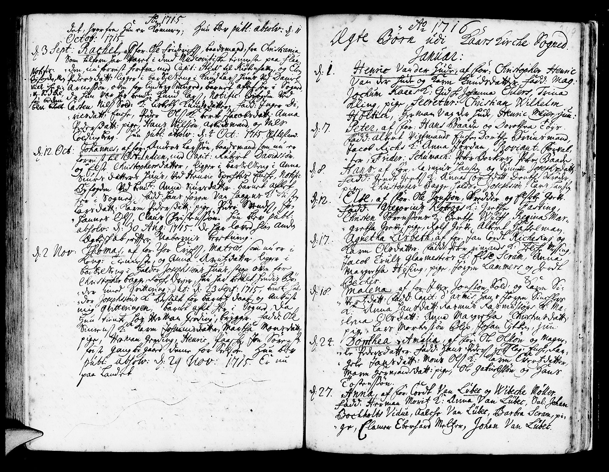 Korskirken sokneprestembete, SAB/A-76101/H/Haa/L0003: Parish register (official) no. A 3, 1698-1719, p. 249