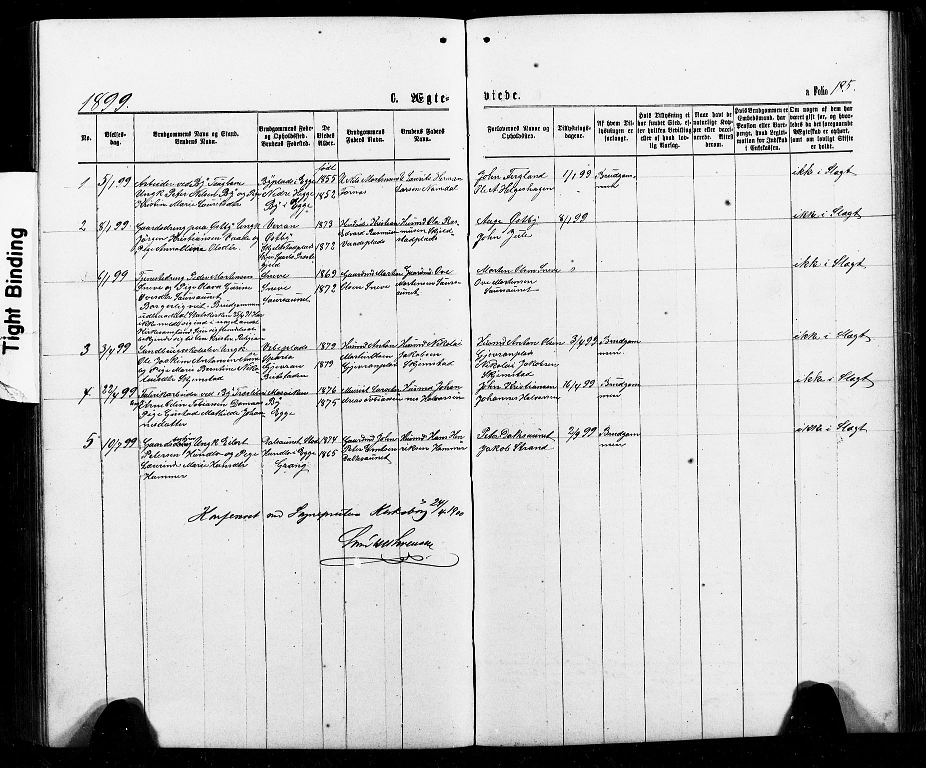 Ministerialprotokoller, klokkerbøker og fødselsregistre - Nord-Trøndelag, SAT/A-1458/740/L0380: Parish register (copy) no. 740C01, 1868-1902, p. 185