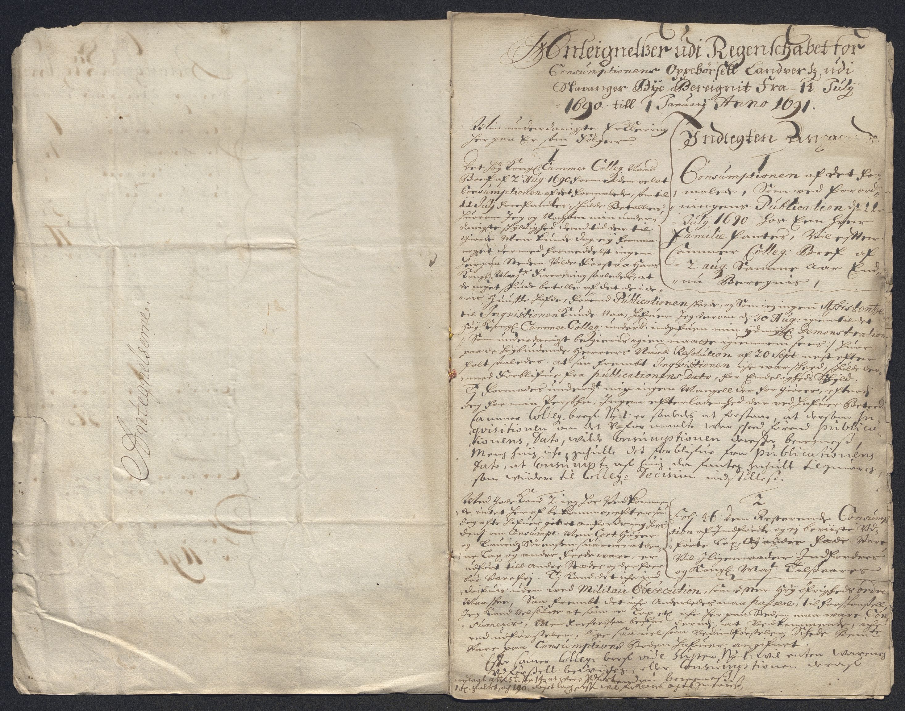 Rentekammeret inntil 1814, Reviderte regnskaper, Byregnskaper, AV/RA-EA-4066/R/Ro/L0333: [O25] Konsumpsjonsregnskap, 1690-1704, p. 78