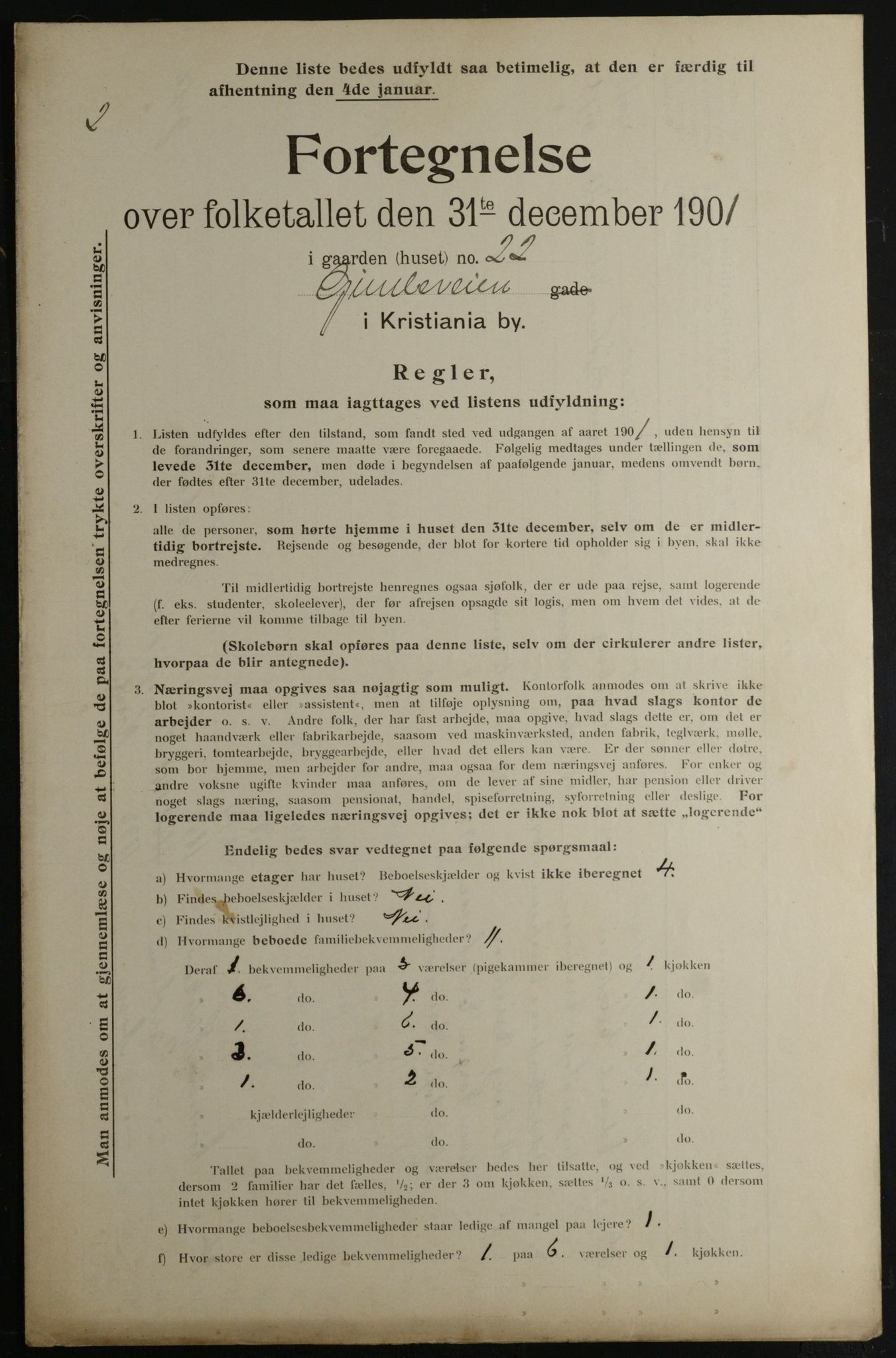 OBA, Municipal Census 1901 for Kristiania, 1901, p. 4694