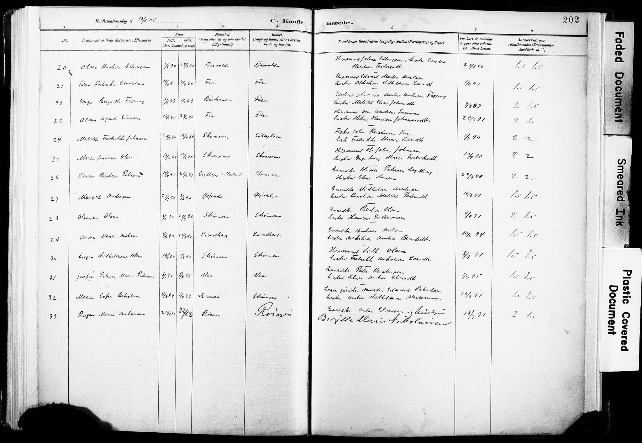 Ministerialprotokoller, klokkerbøker og fødselsregistre - Nordland, AV/SAT-A-1459/891/L1304: Parish register (official) no. 891A09, 1895-1921, p. 202